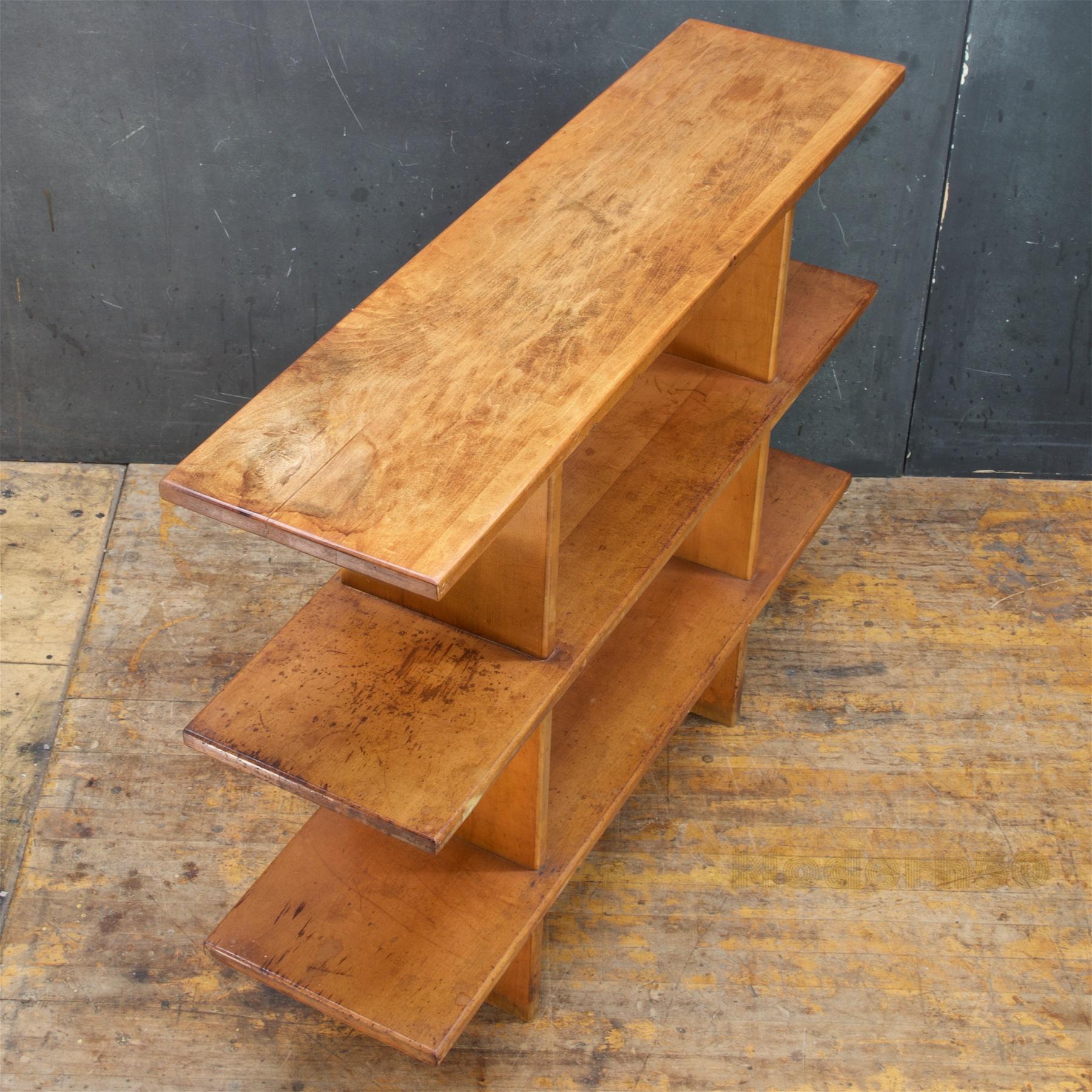 Lacquered 1930s Russell Wright Maple Bookcase American Modern Series Plant Stand Low Shelf