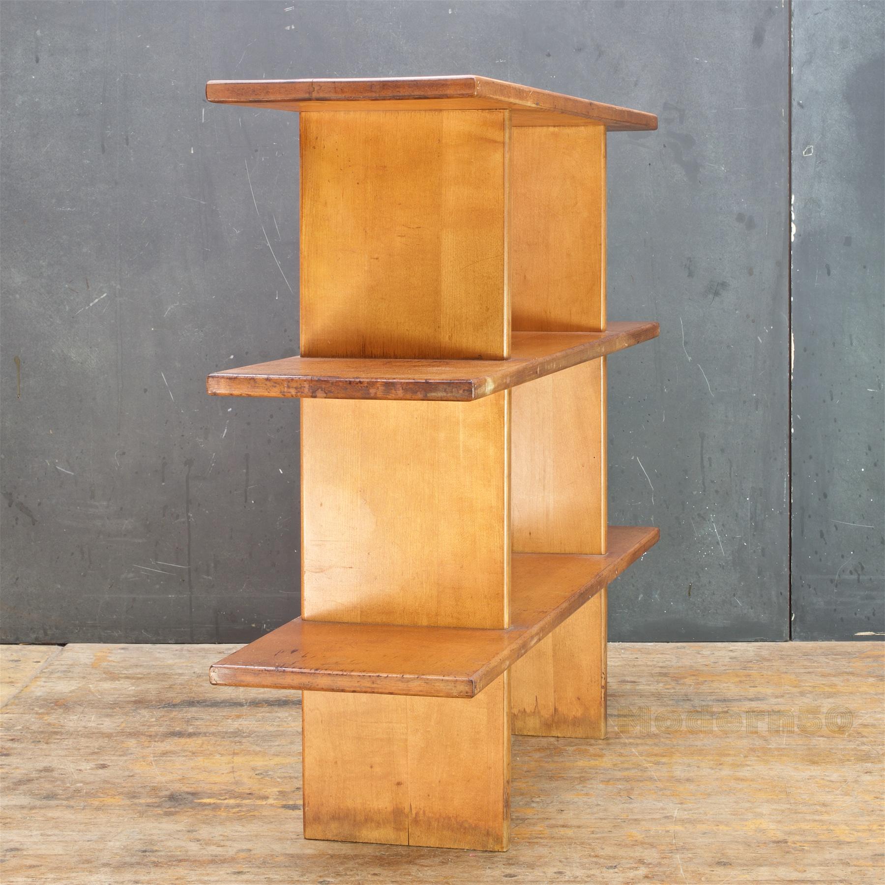 Mid-20th Century 1930s Russell Wright Maple Bookcase American Modern Series Plant Stand Low Shelf