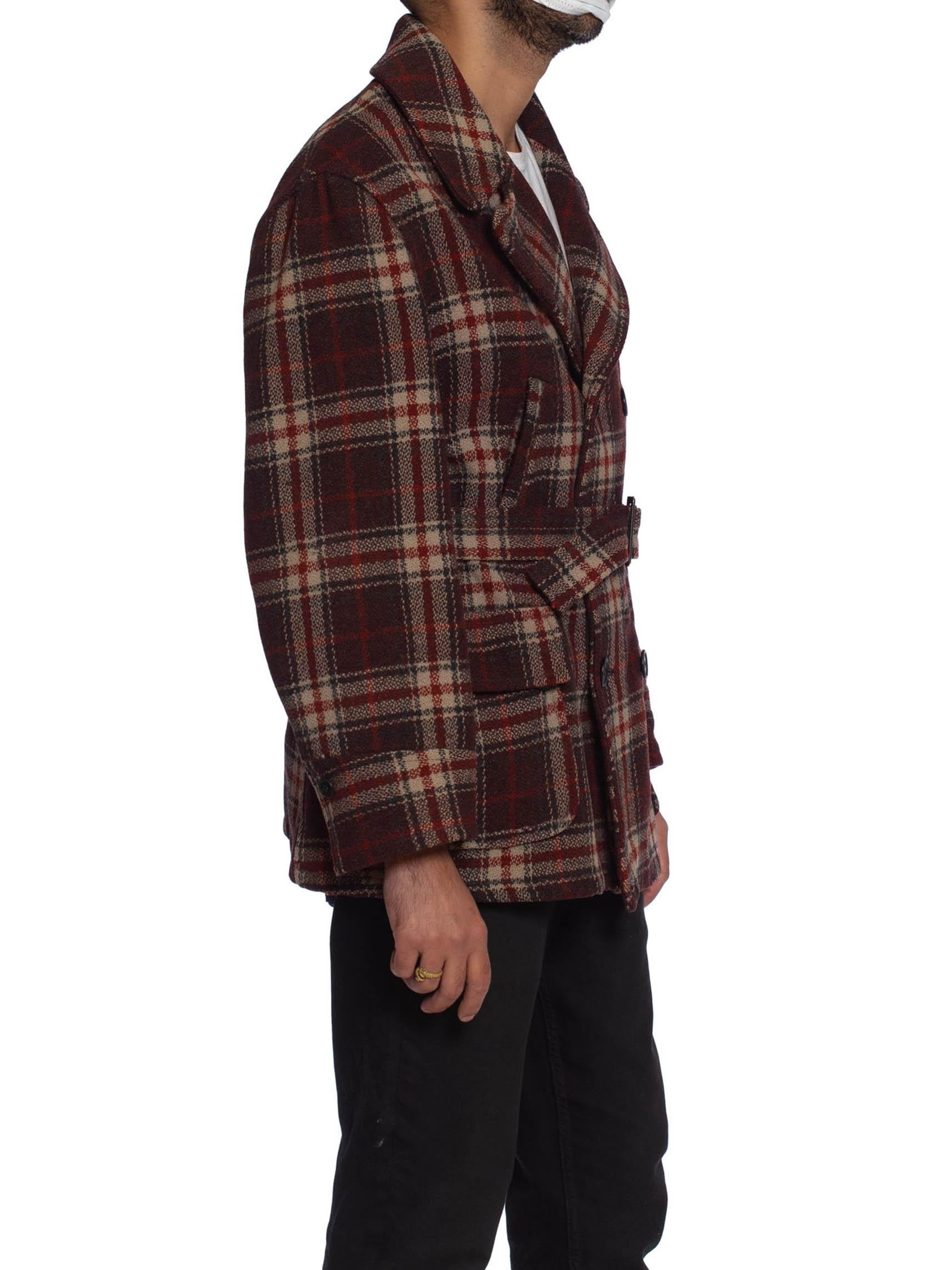 plaid peacoat mens