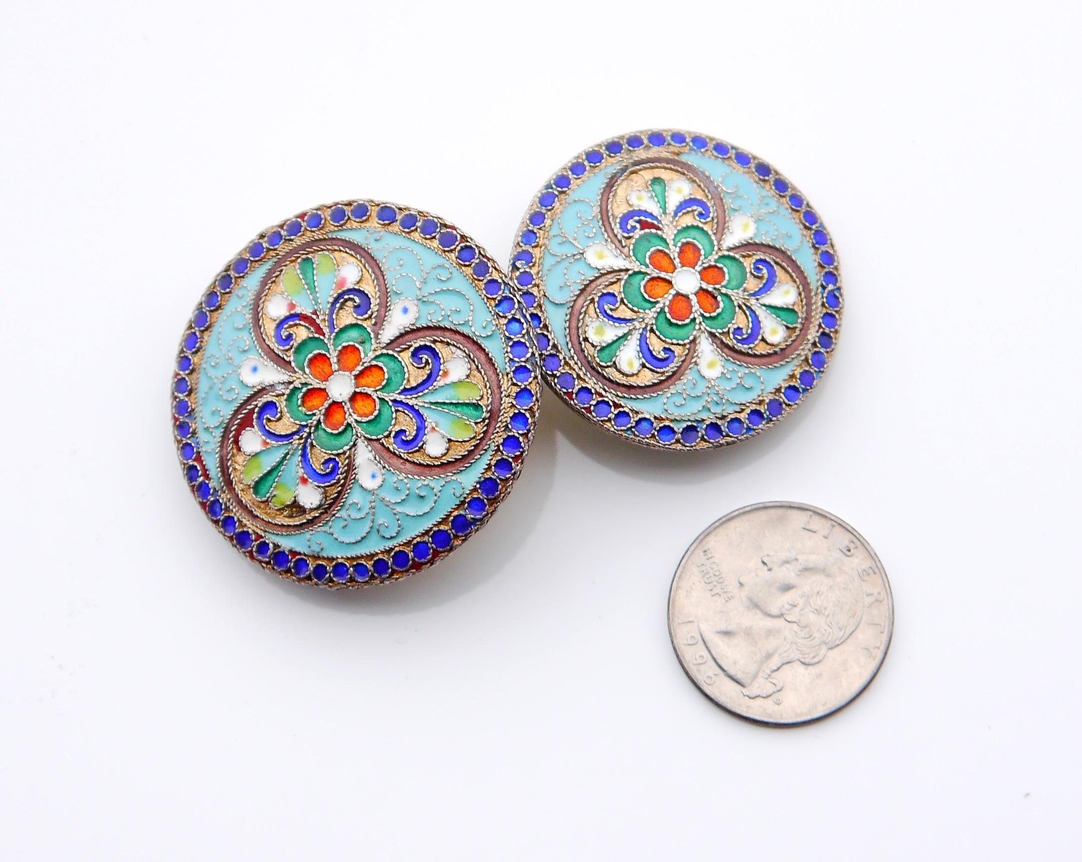 1930s Russian Pill Vanity Box 875 Silver Enamel / 32gr en vente 3