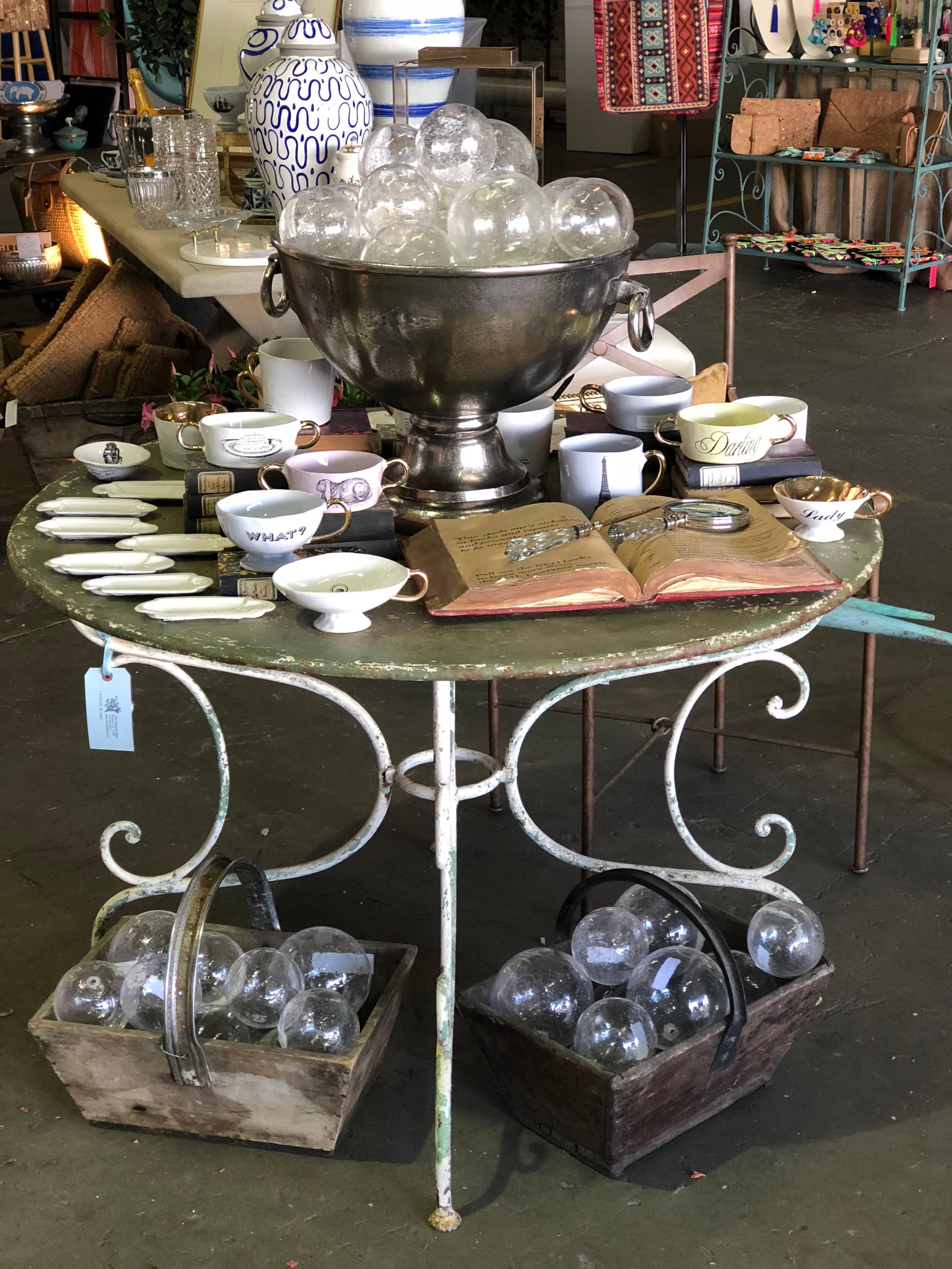 1930s Rustic Metal Garden Table Found in France 4