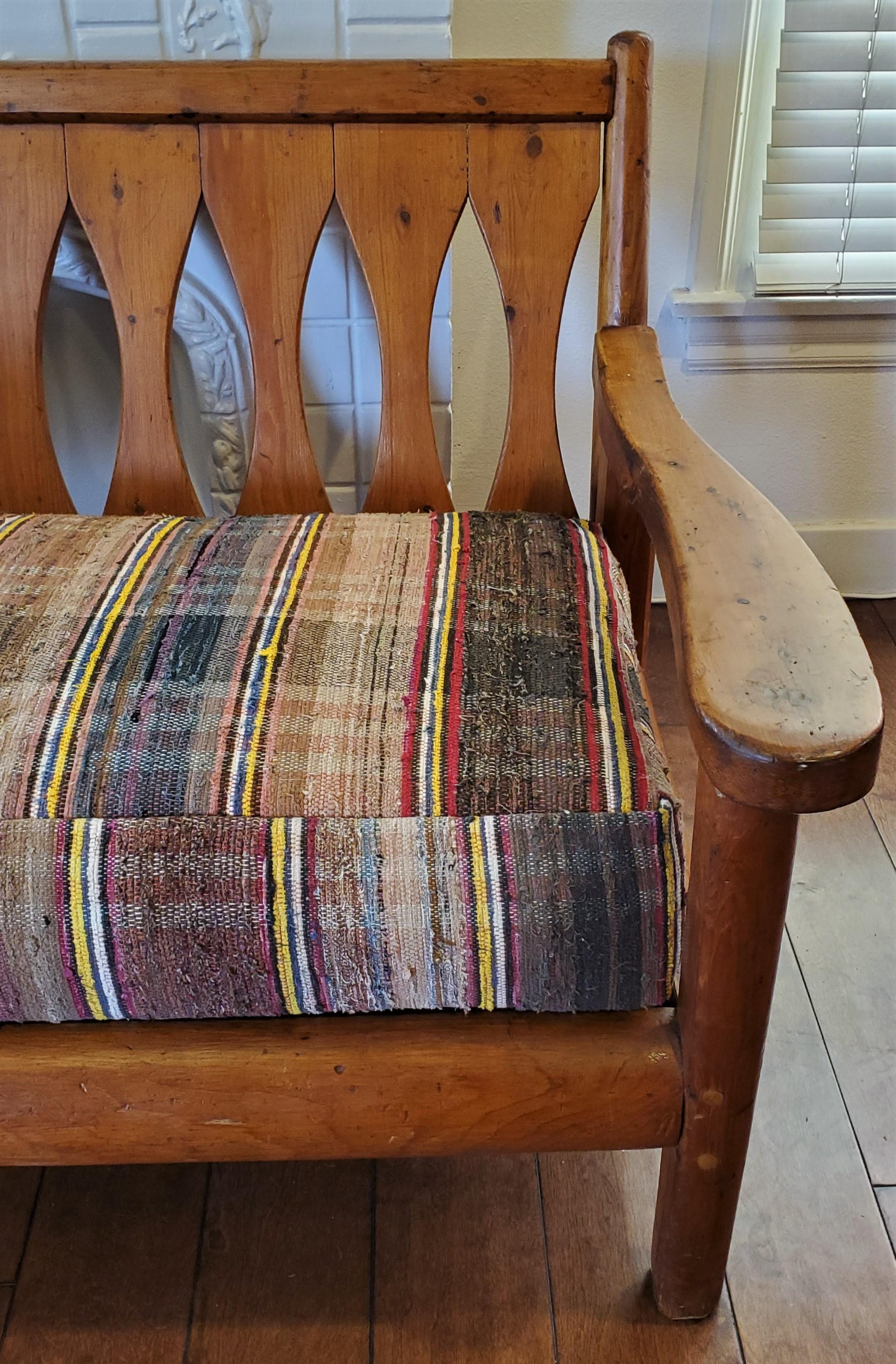 vintage wood frame couch with removable cushions