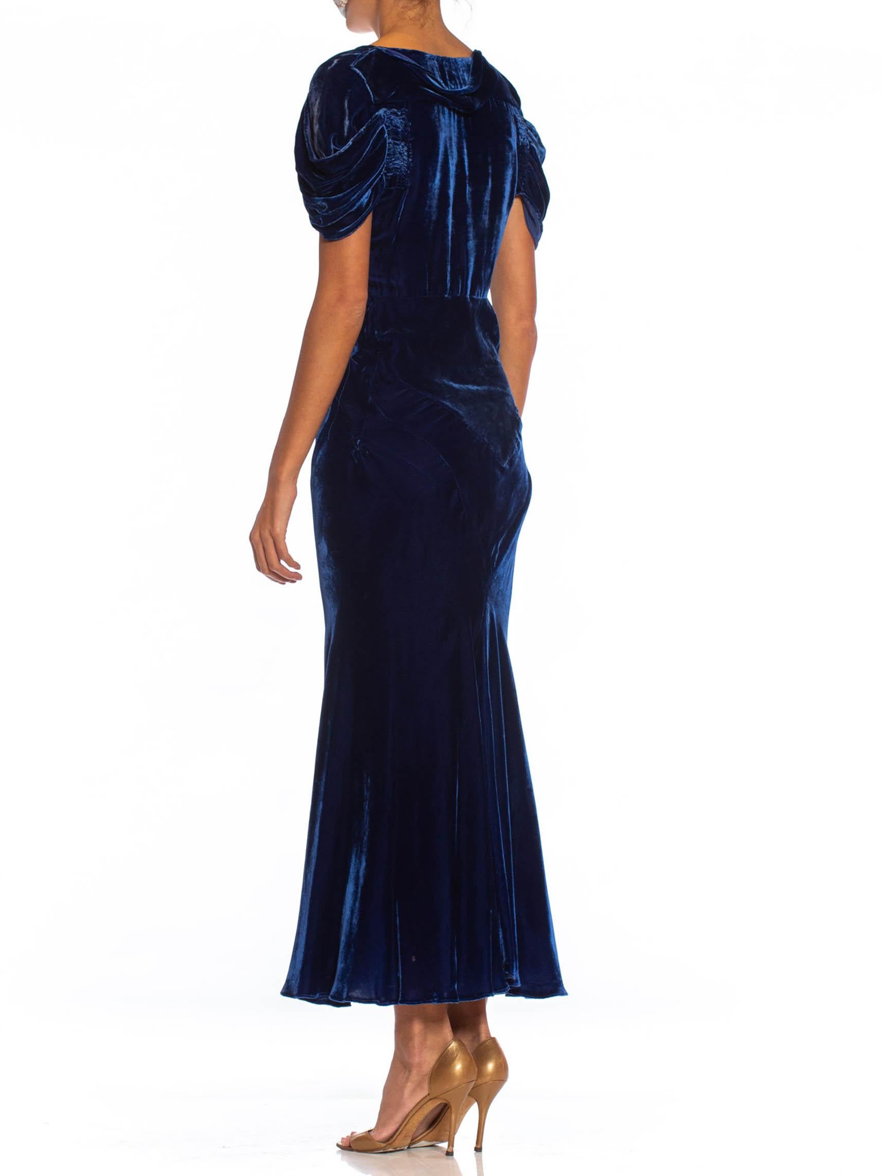 sapphire blue velvet dress