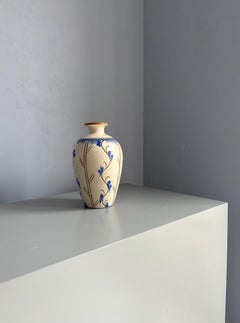 1930s Scandinavian Art Deco Handmade Ceramic Vase