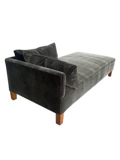 Letto da giorno scandinavo moderno degli anni '30 in velluto verde Mohair