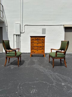 1930s Sculptural Bentwood Art Deco Green Armchairs, Set of 2