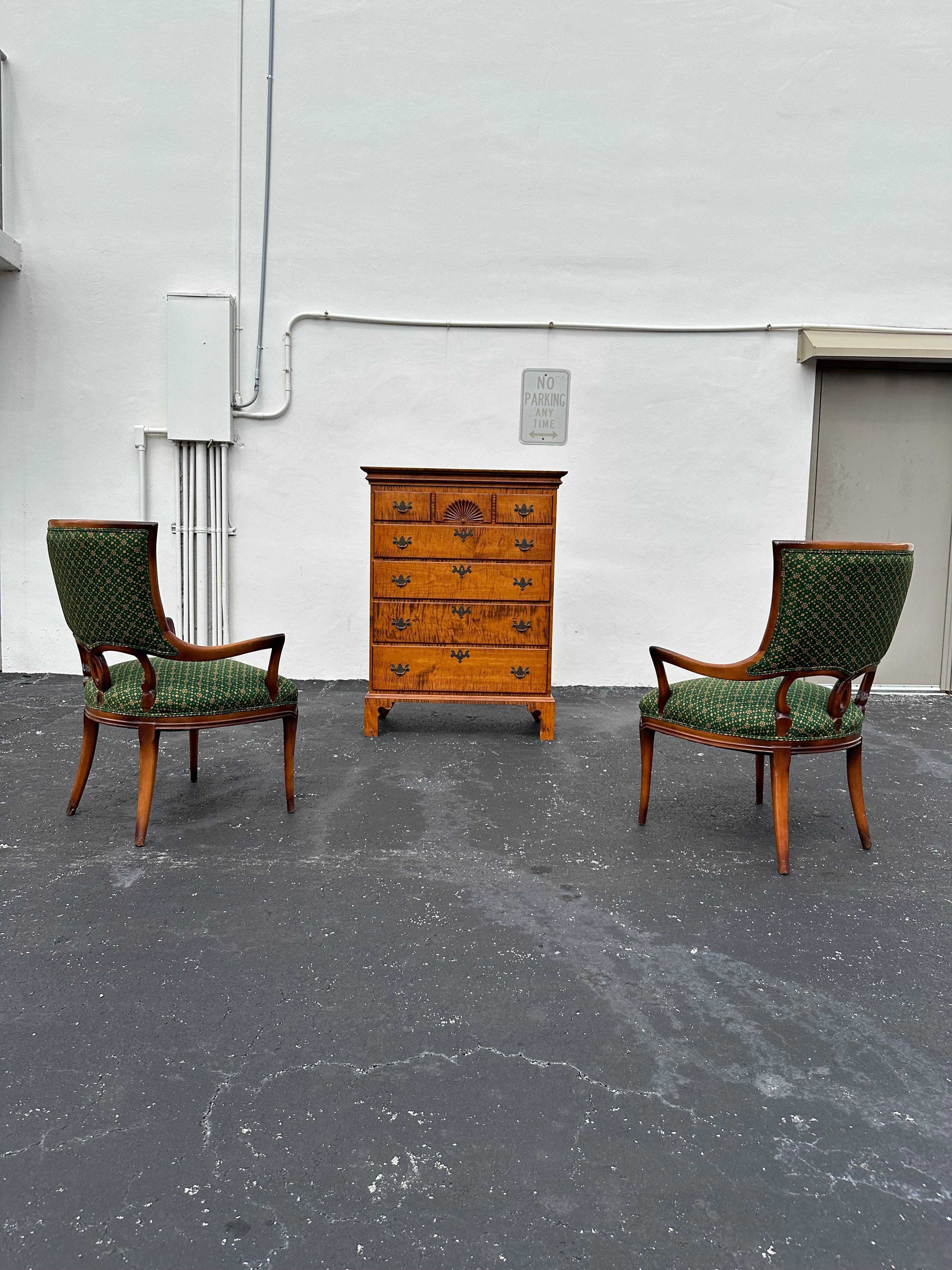 Art déco 1930s Sculptural Bentwood Art Deco Green Armchairs, Set of 2 en vente