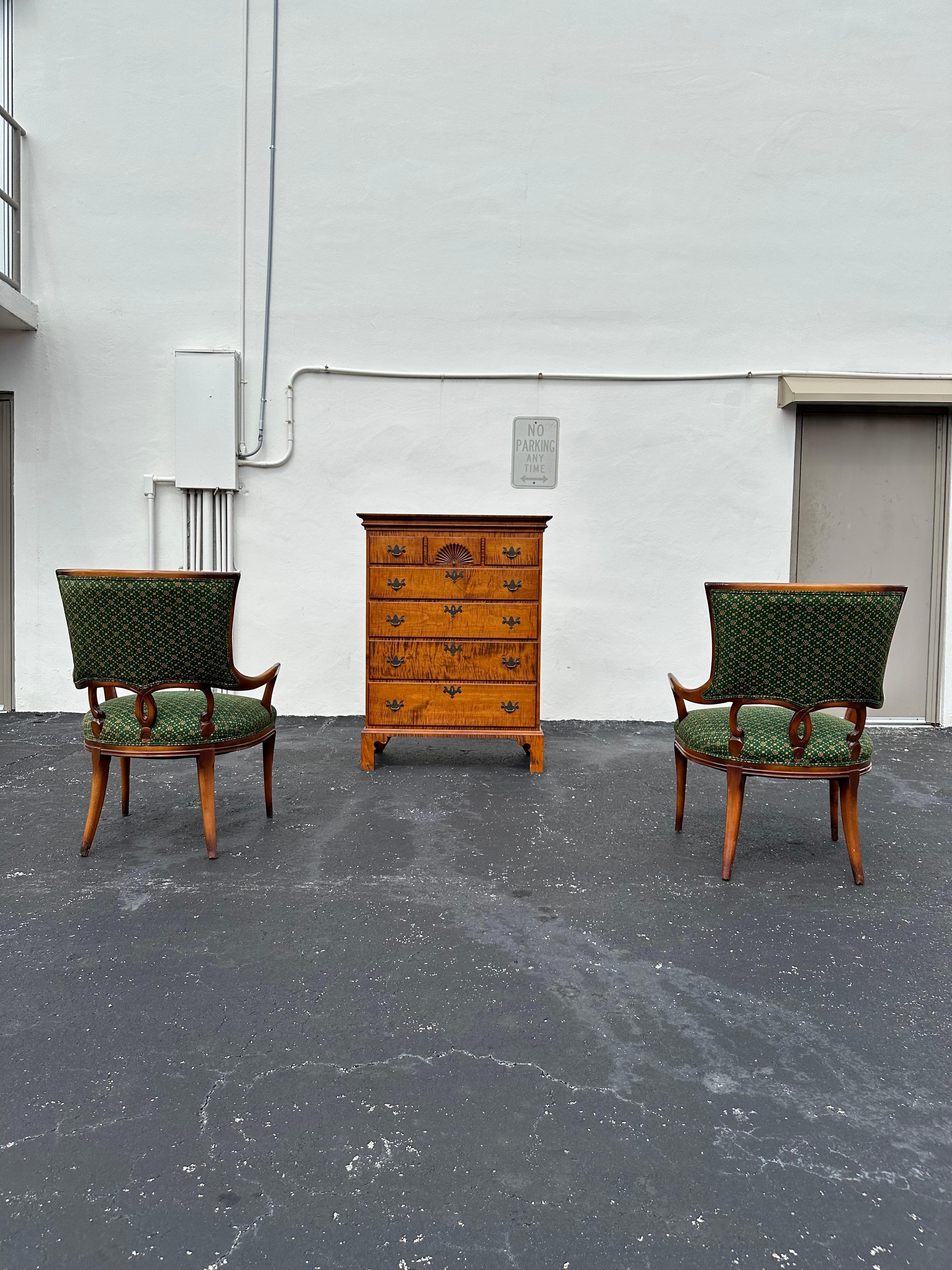 Européen 1930s Sculptural Bentwood Art Deco Green Armchairs, Set of 2 en vente