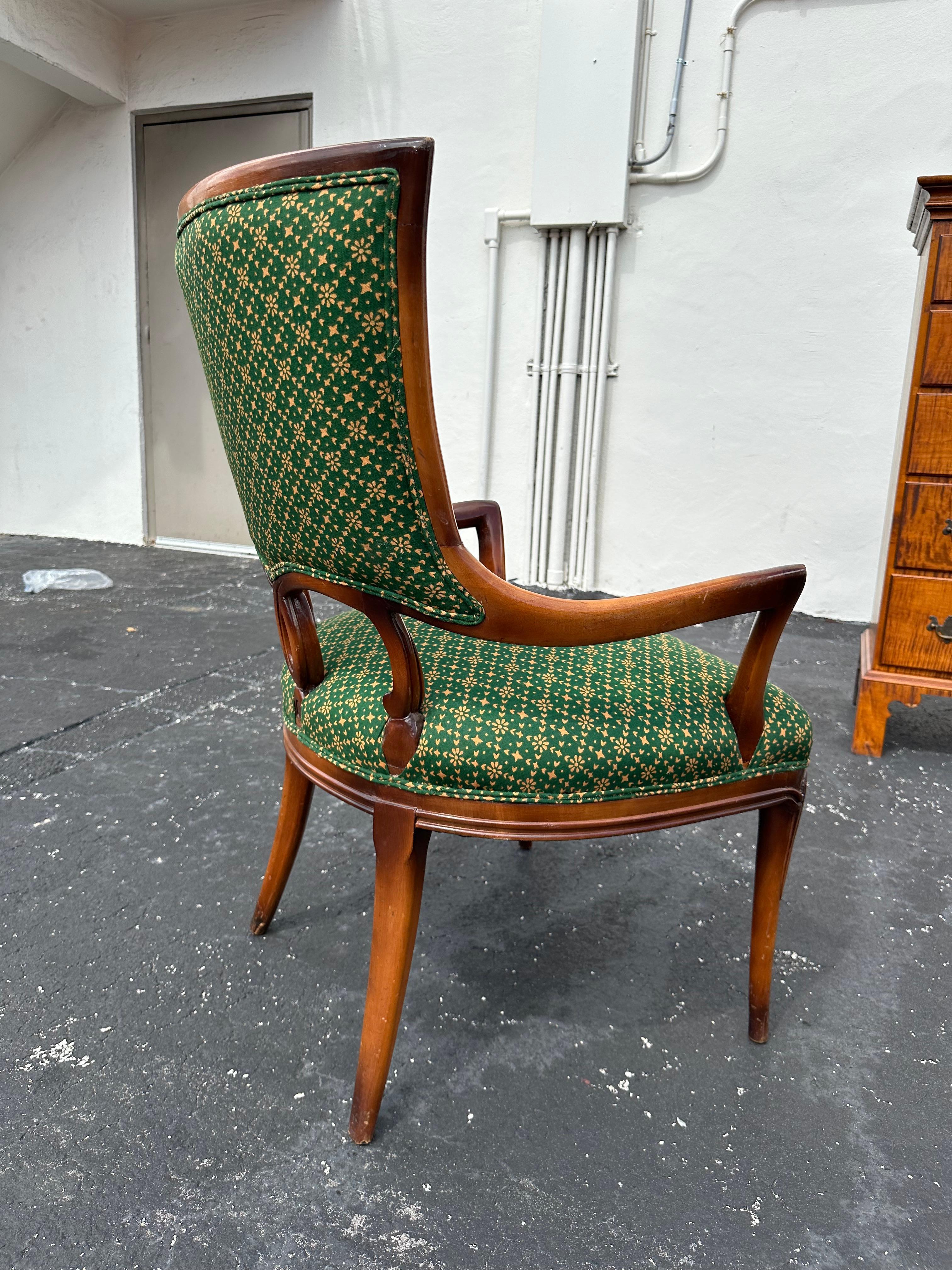 Milieu du XXe siècle 1930s Sculptural Bentwood Art Deco Green Armchairs, Set of 2 en vente