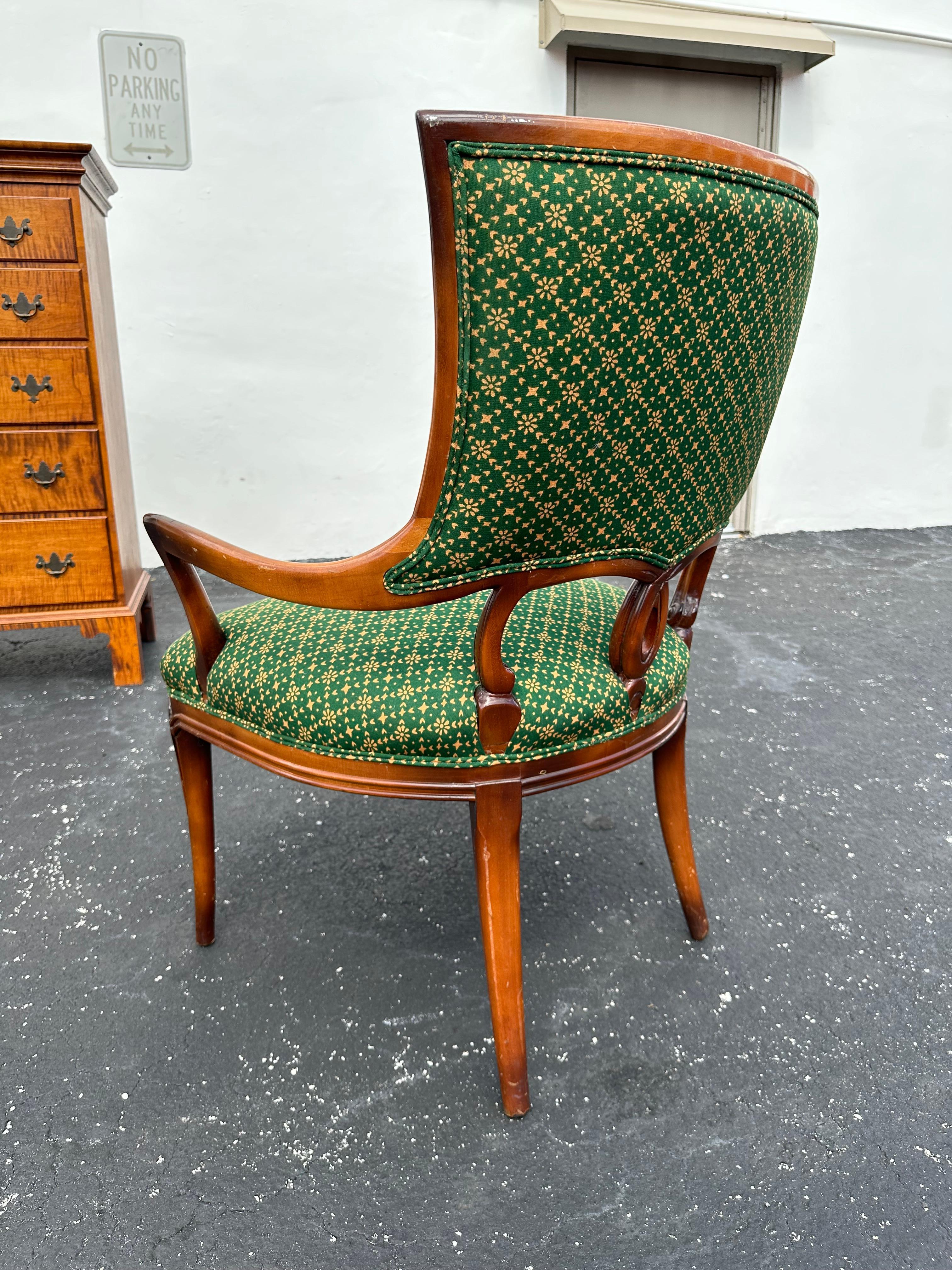 Tissu d'ameublement 1930s Sculptural Bentwood Art Deco Green Armchairs, Set of 2 en vente