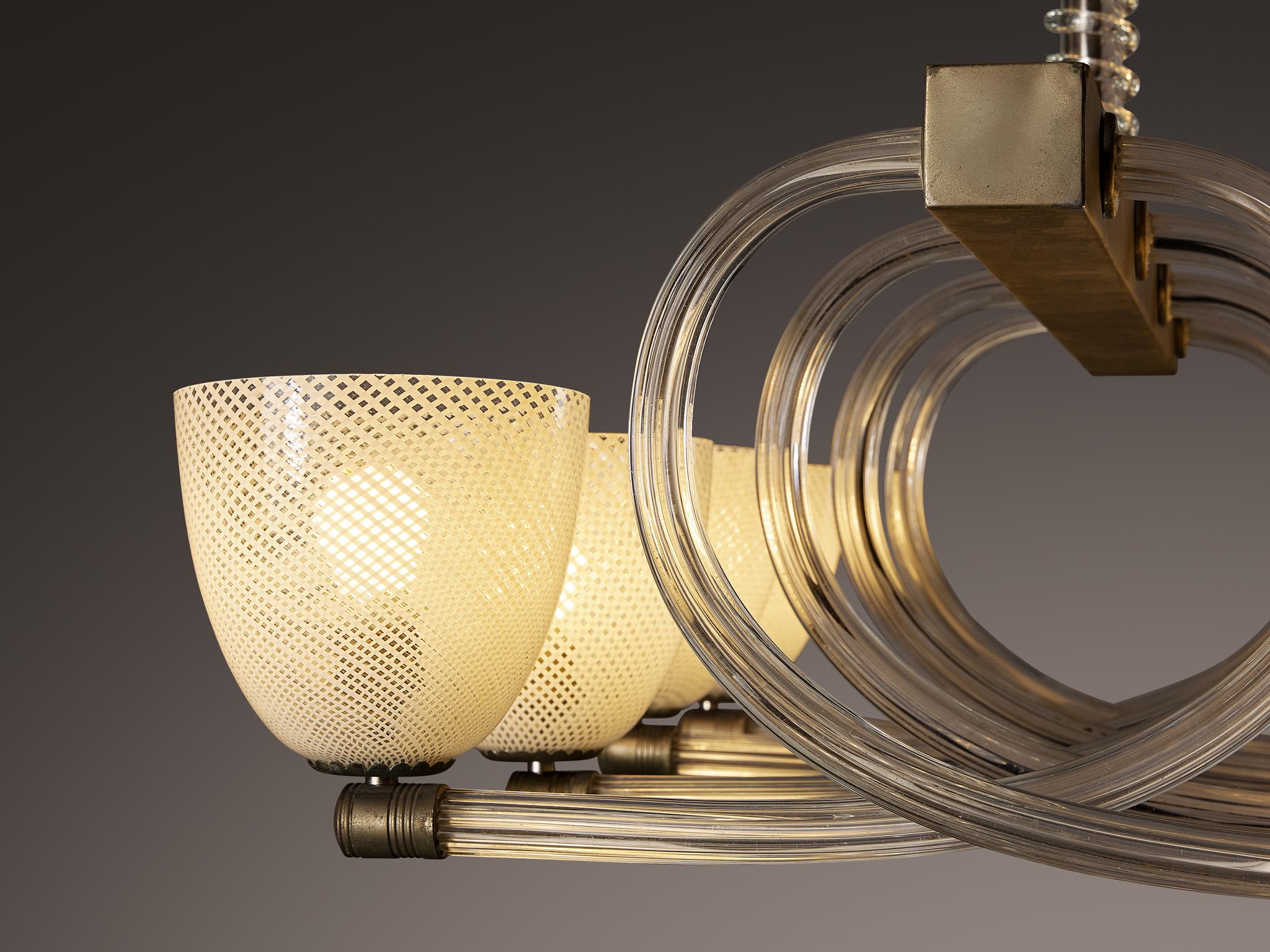 1930 Seguso Murano Gran Lámpara de Cristal de Murano Italiano en venta