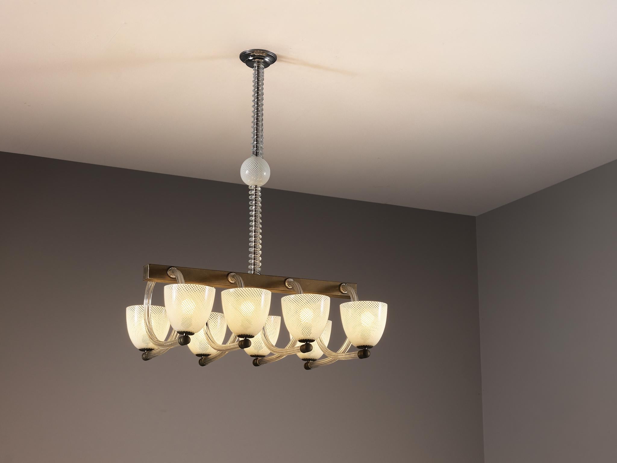 1930 Seguso Murano Gran Lámpara de Cristal de Murano en Bueno estado para la venta en Waalwijk, NL