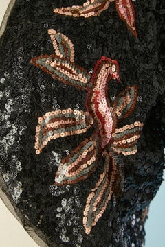 1930's sequin boléro with flower pattern