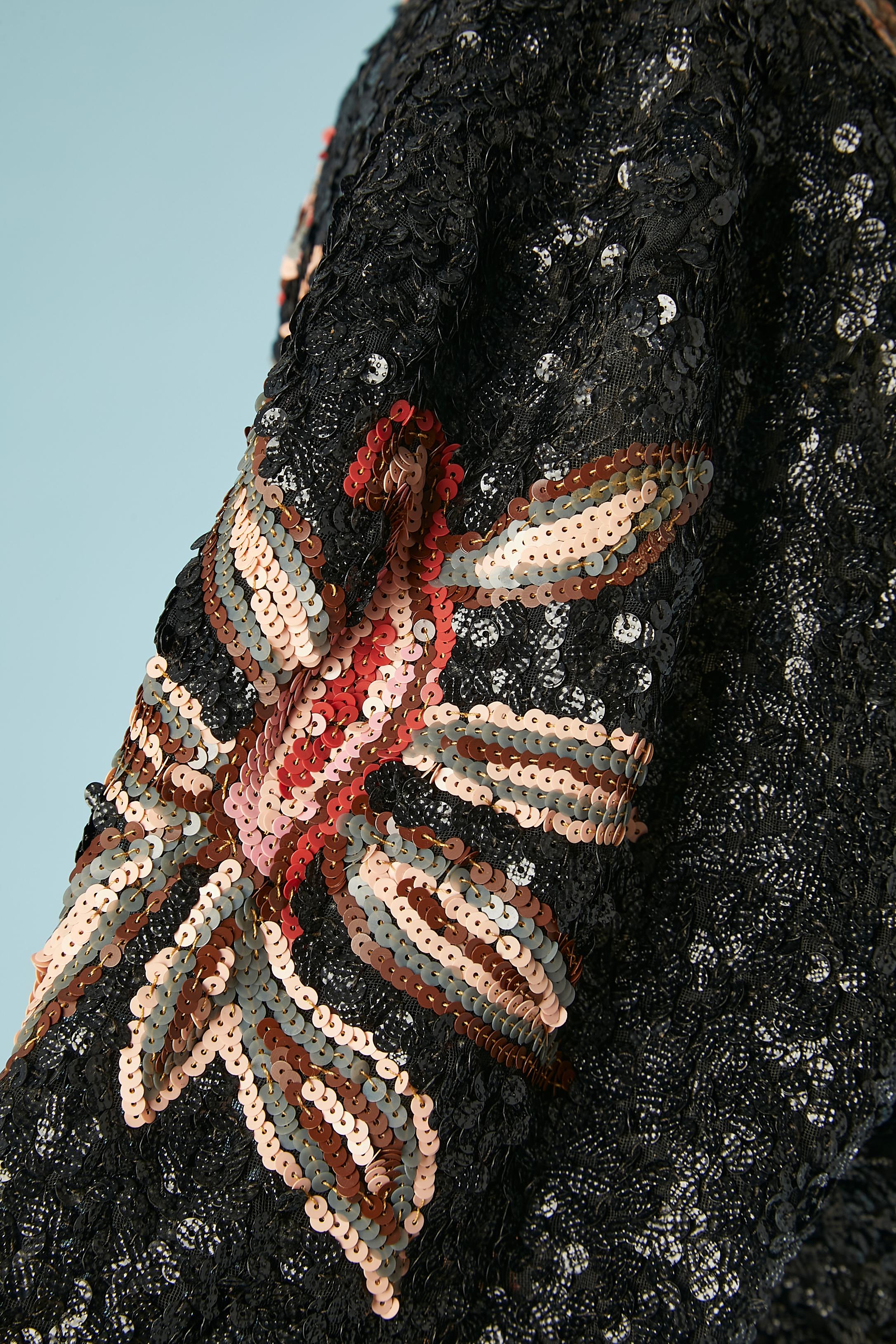 1930's sequin boléro with flower pattern In Excellent Condition For Sale In Saint-Ouen-Sur-Seine, FR