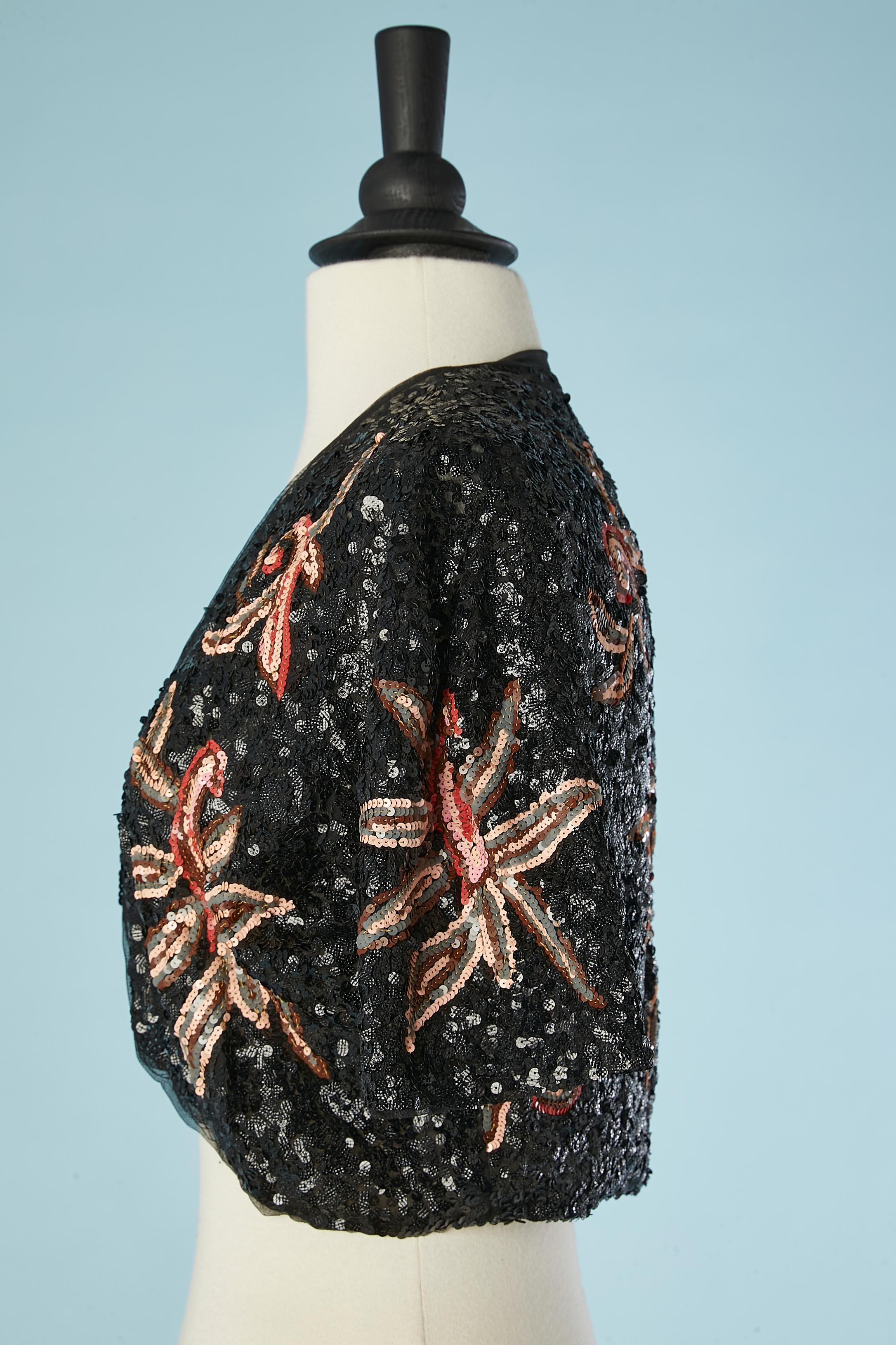 Women's 1930's sequin boléro with flower pattern For Sale