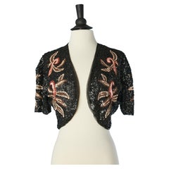 1930er Pailletten-Boléro mit Blumenmuster