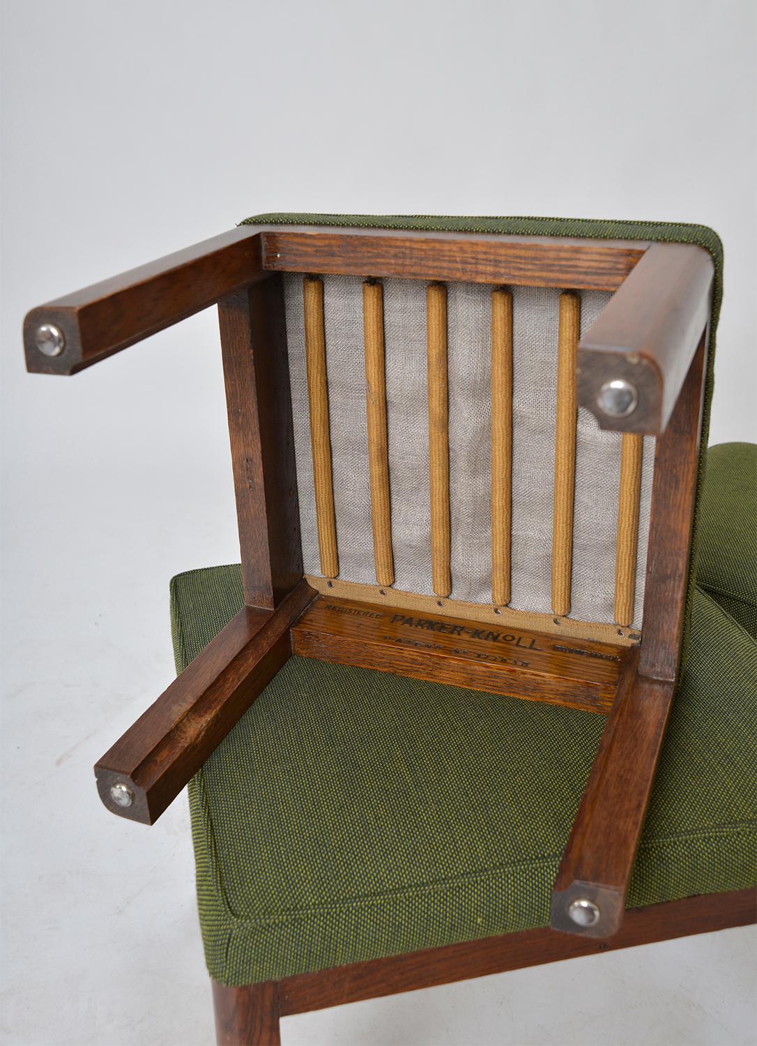 1930s 'Set 3' Parker Knoll PK 569 Art Deco Oak Nesting Stools Chairs in Kvadrat 8