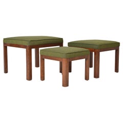 Used 1930s 'Set 3' Parker Knoll PK 569 Art Deco Oak Nesting Stools Chairs in Kvadrat