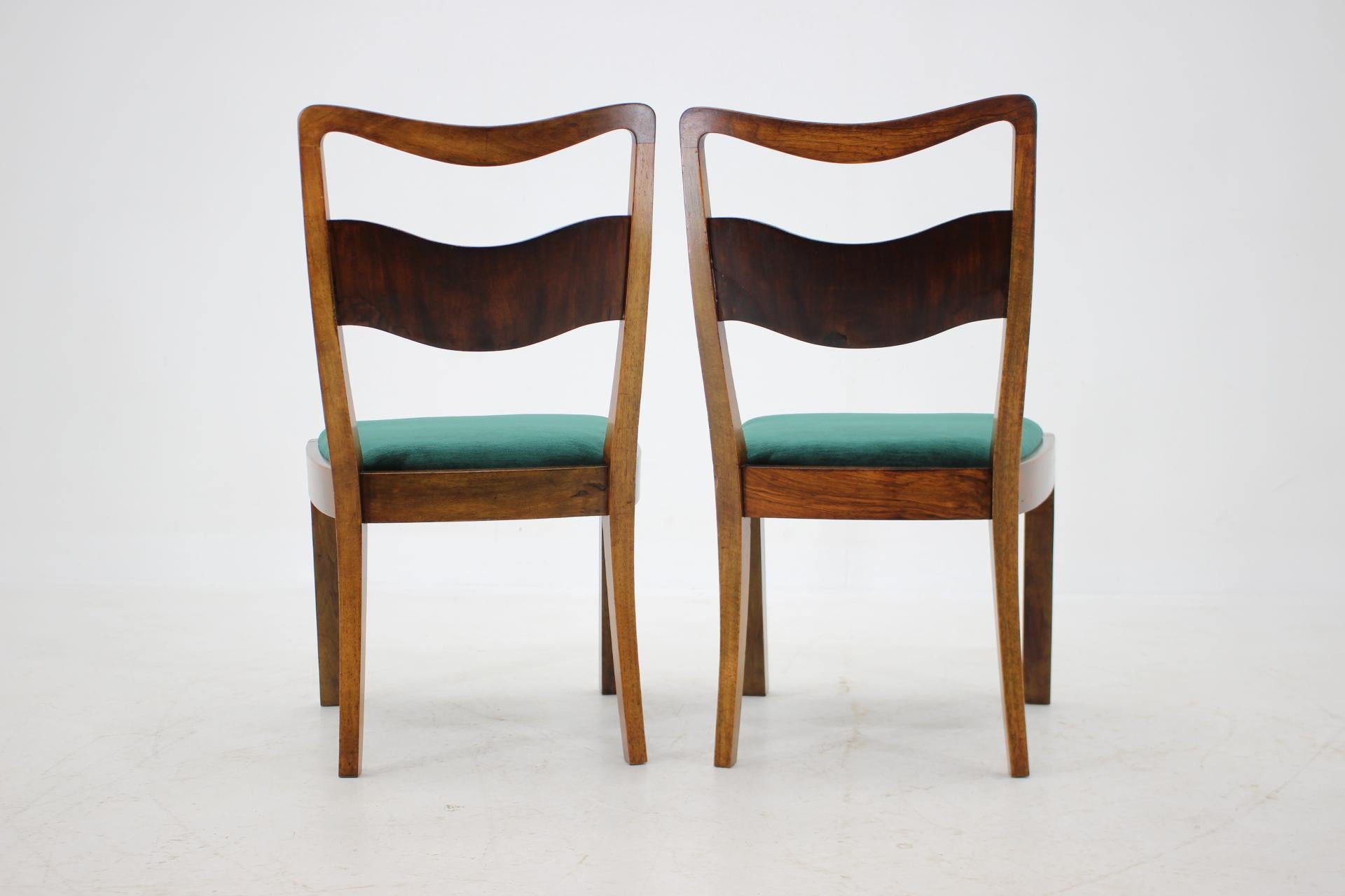1930s Set of 4 Art Deco Dining Chairs, Czechoslovakia For Sale 5