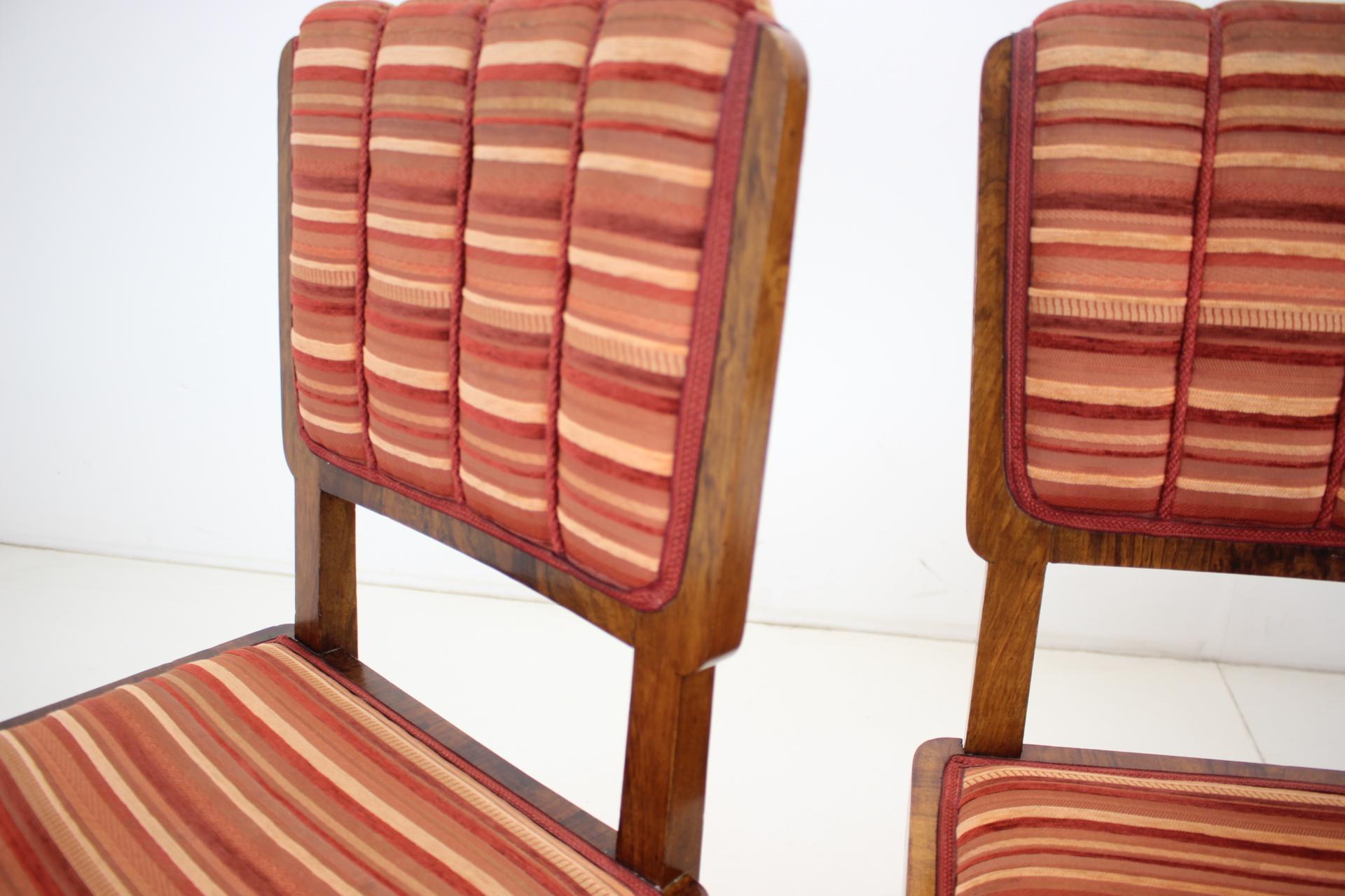 1930s Set of 4 Art Deco Dining Chairs, Czechoslovakia For Sale 6