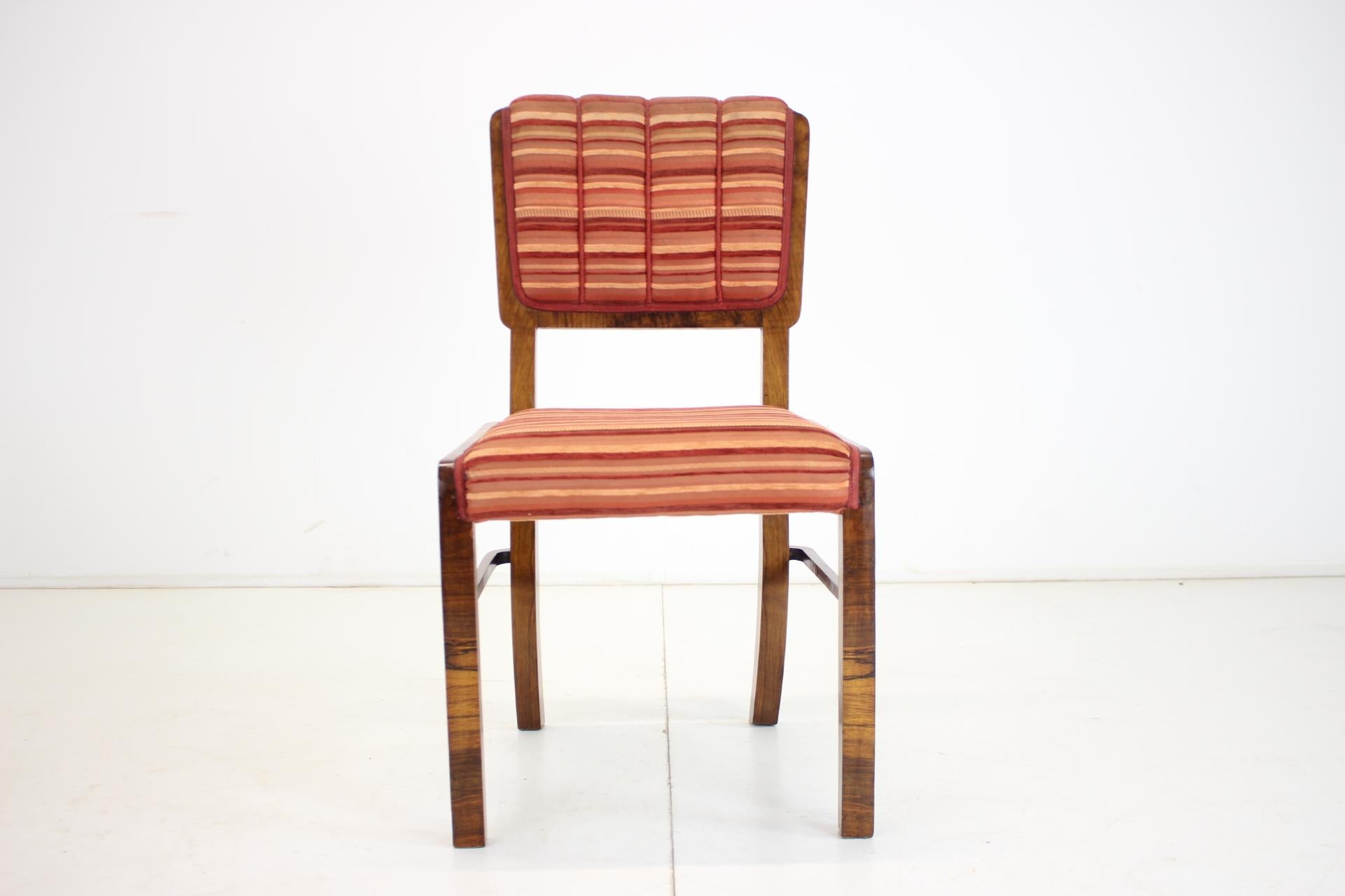 1930s Set of 4 Art Deco Dining Chairs, Czechoslovakia For Sale 8