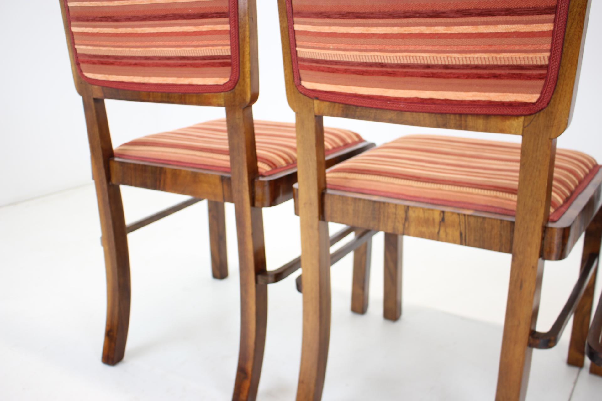 1930s Set of 4 Art Deco Dining Chairs, Czechoslovakia For Sale 12