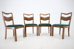 1930s Set of 4 Art Deco Dining Chairs, Czechoslovakia