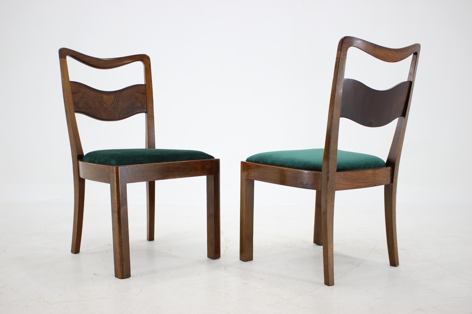 Tchèque 1930s Set of 4 Art Deco Dining Chairs, Czechoslovakia en vente