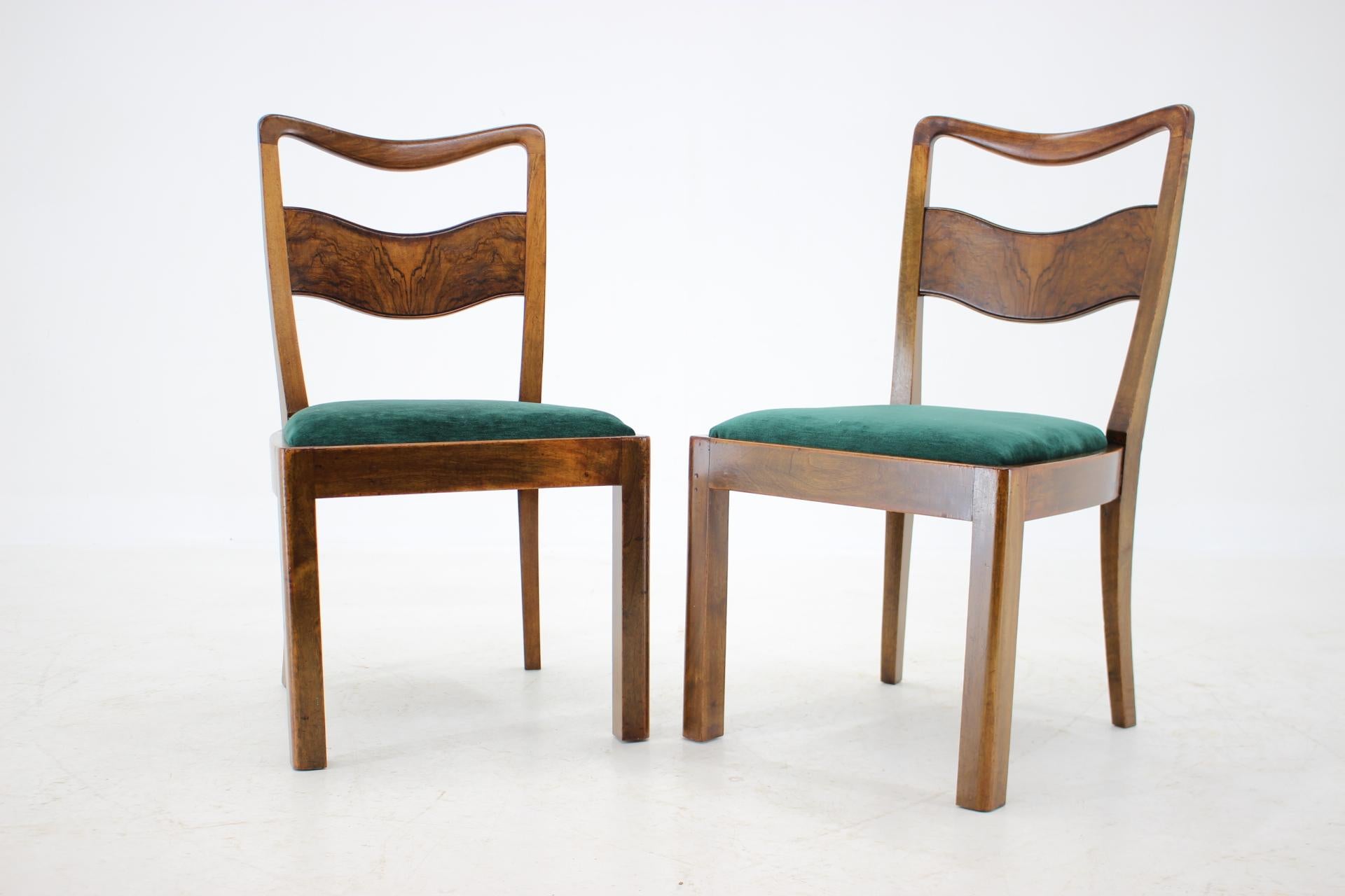 Milieu du XXe siècle 1930s Set of 4 Art Deco Dining Chairs, Czechoslovakia en vente