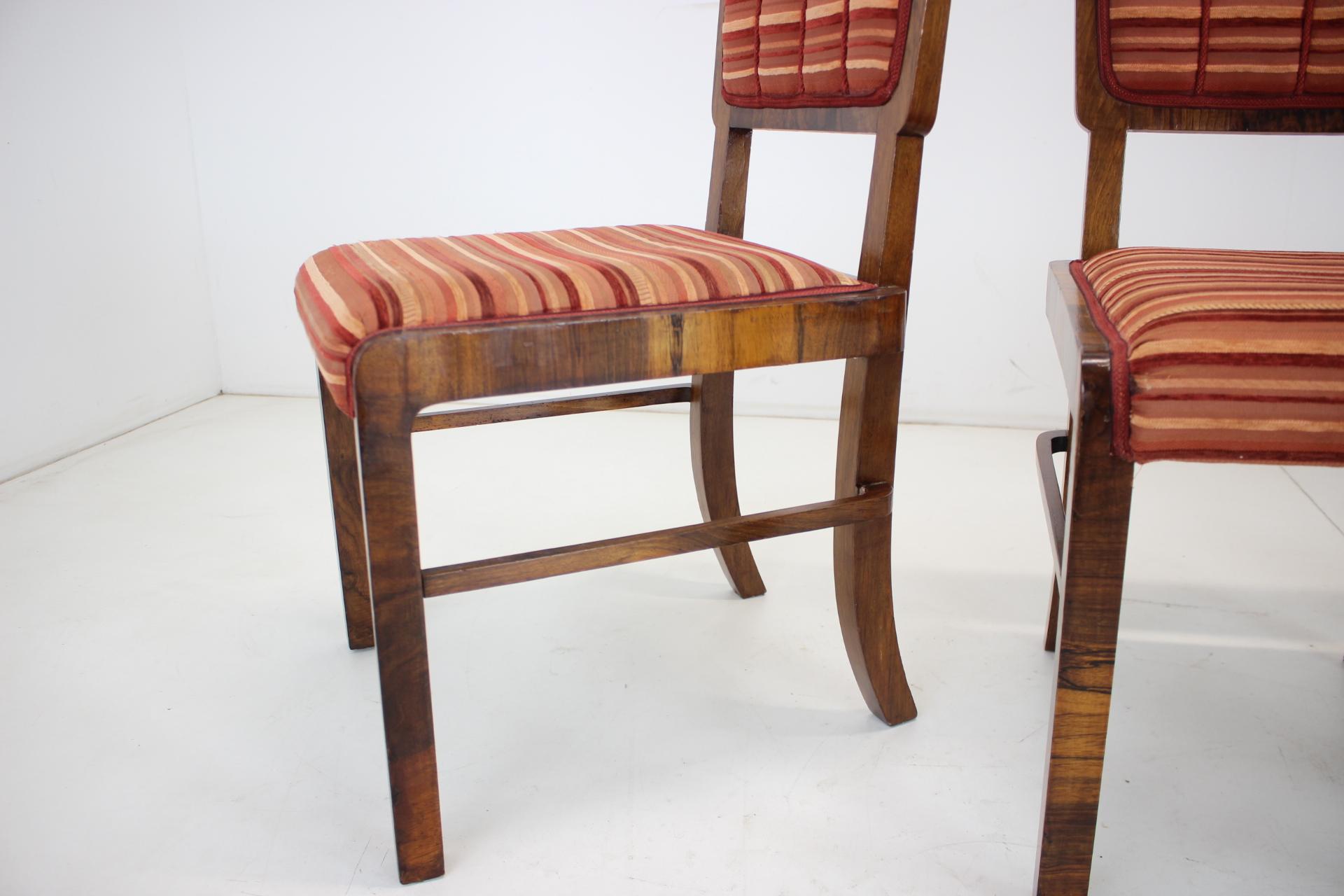 1930s Set of 4 Art Deco Dining Chairs, Czechoslovakia For Sale 2