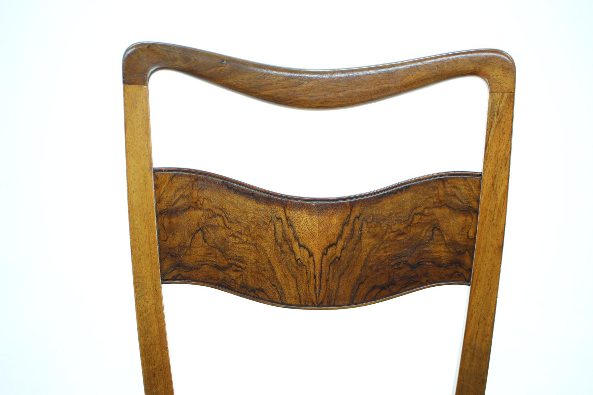 1930s Set of 4 Art Deco Dining Chairs, Czechoslovakia For Sale 3