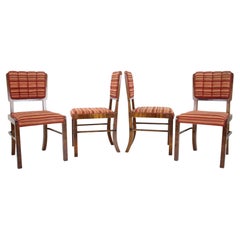 1930s Set of 4 Art Deco Dining Chairs, Czechoslovakia