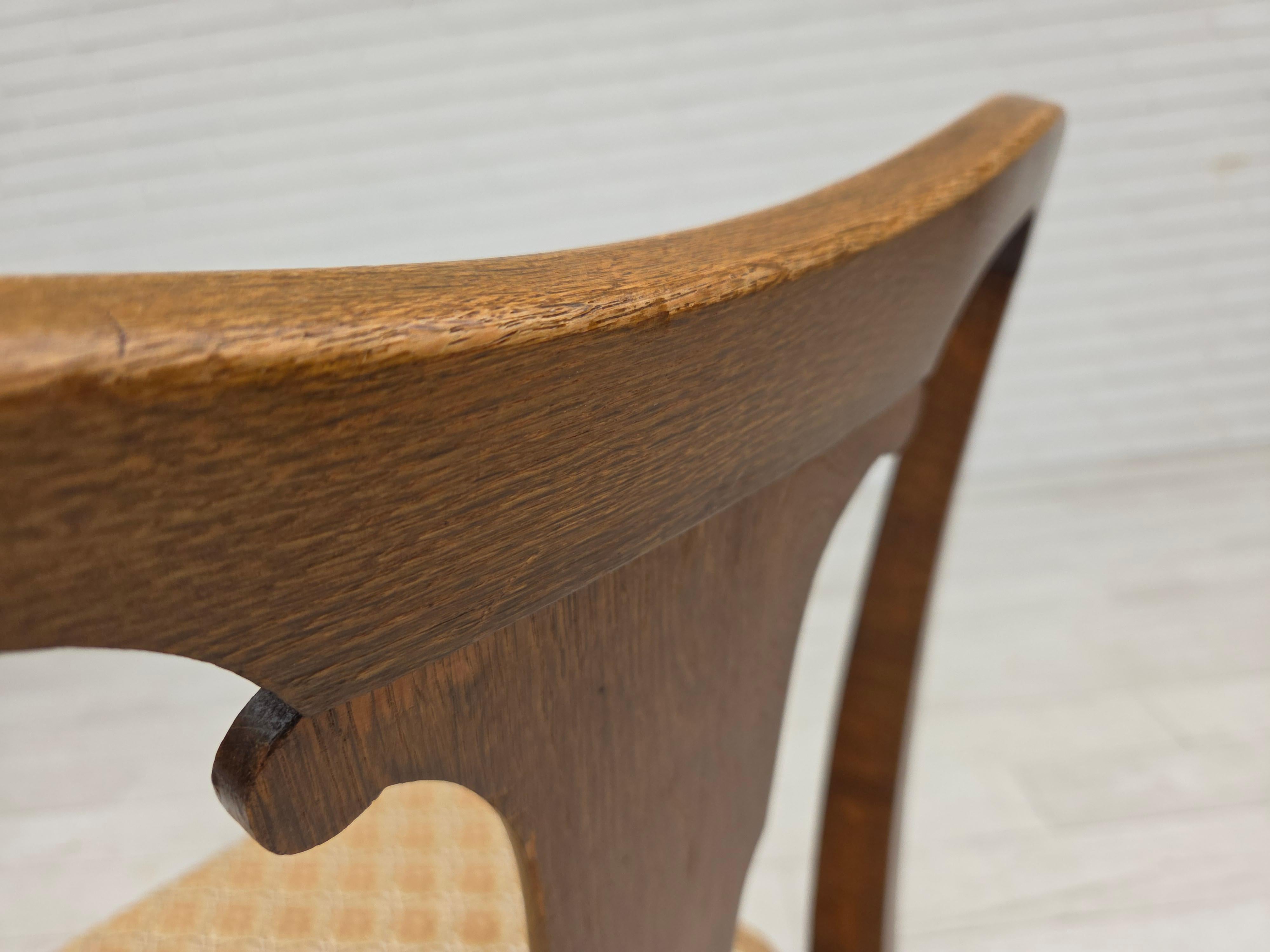 Anni '30, set di 6 sedie Wood, mobili in velluto, legno di Oak, tappezzate. in vendita 5