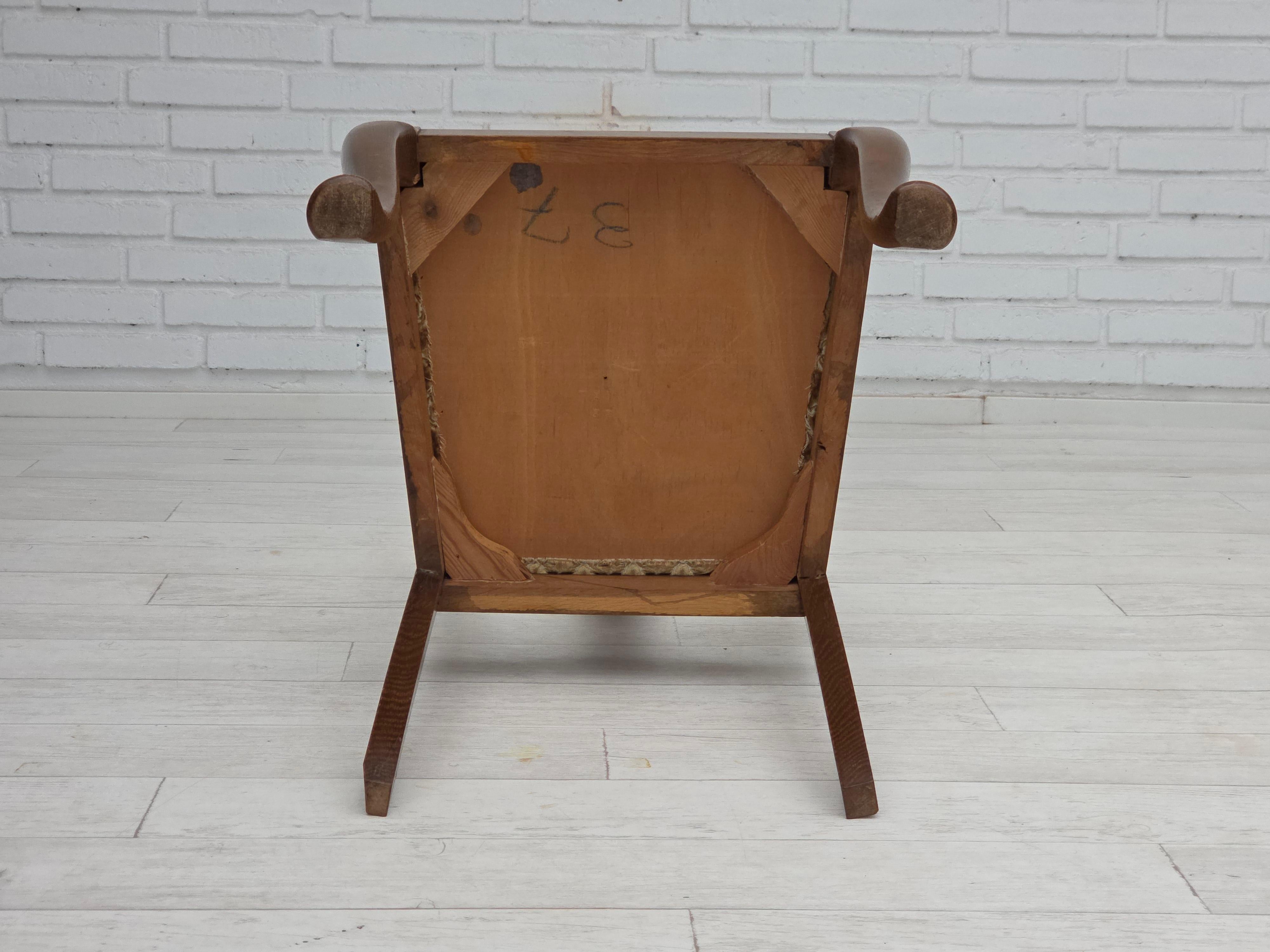 Anni '30, set di 6 sedie Wood, mobili in velluto, legno di Oak, tappezzate. in vendita 6
