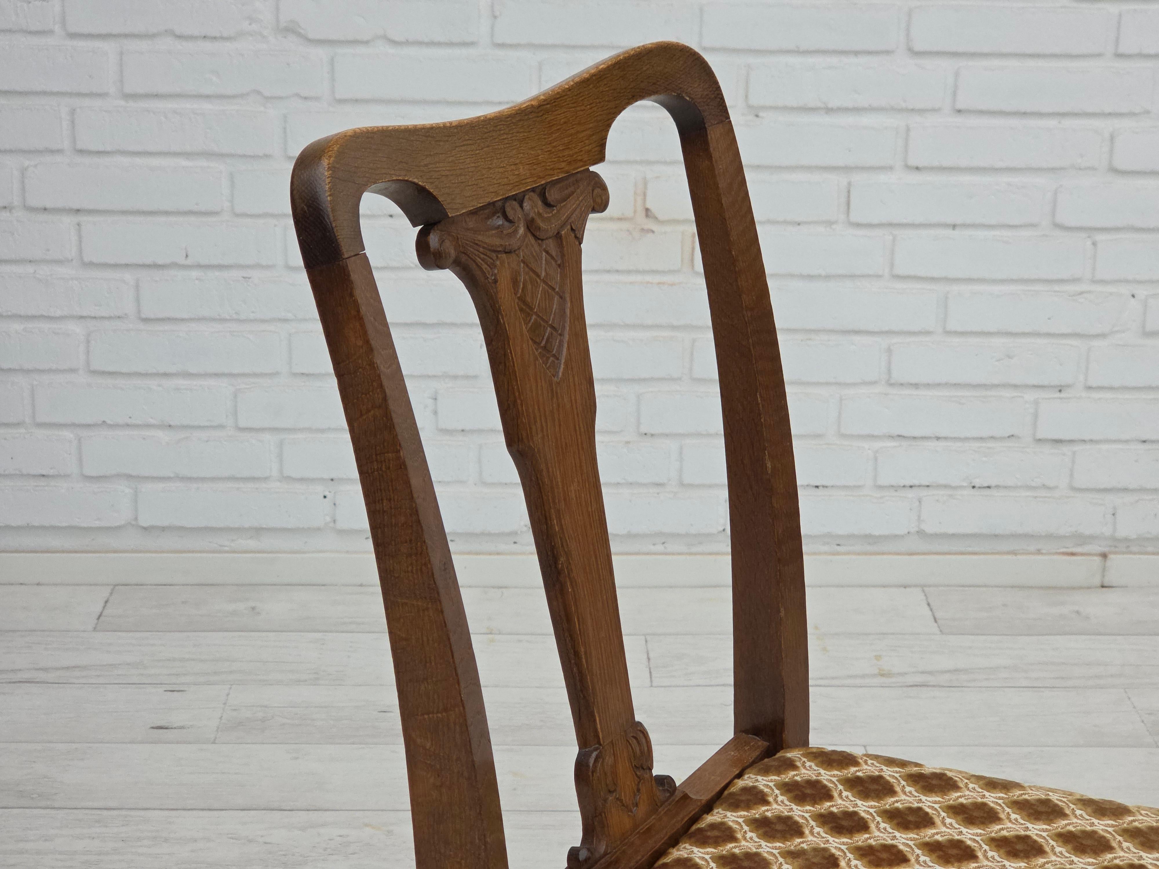 Biedermeier Anni '30, set di 6 sedie Wood, mobili in velluto, legno di Oak, tappezzate. in vendita