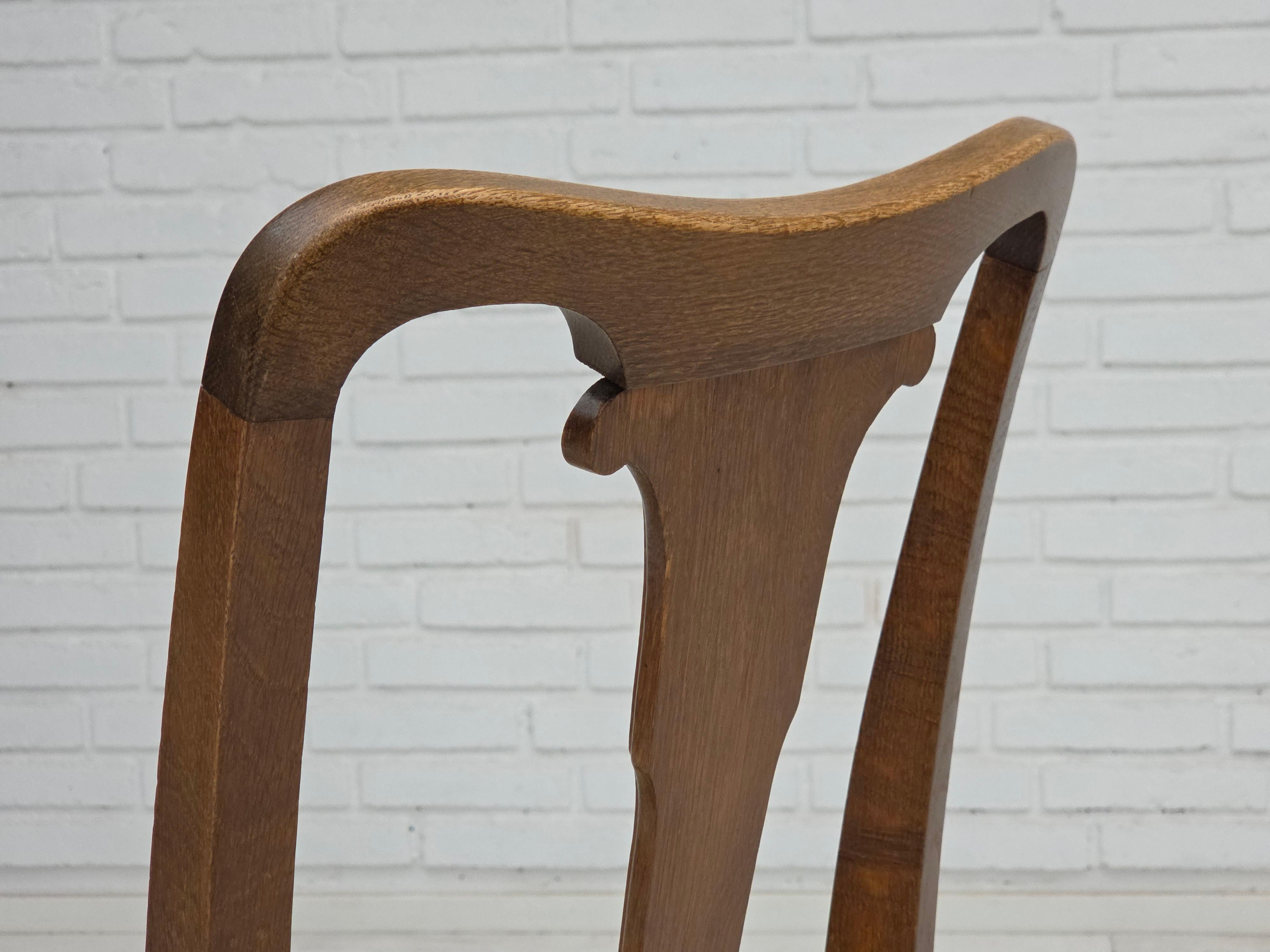 Anni '30, set di 6 sedie Wood, mobili in velluto, legno di Oak, tappezzate. in vendita 2