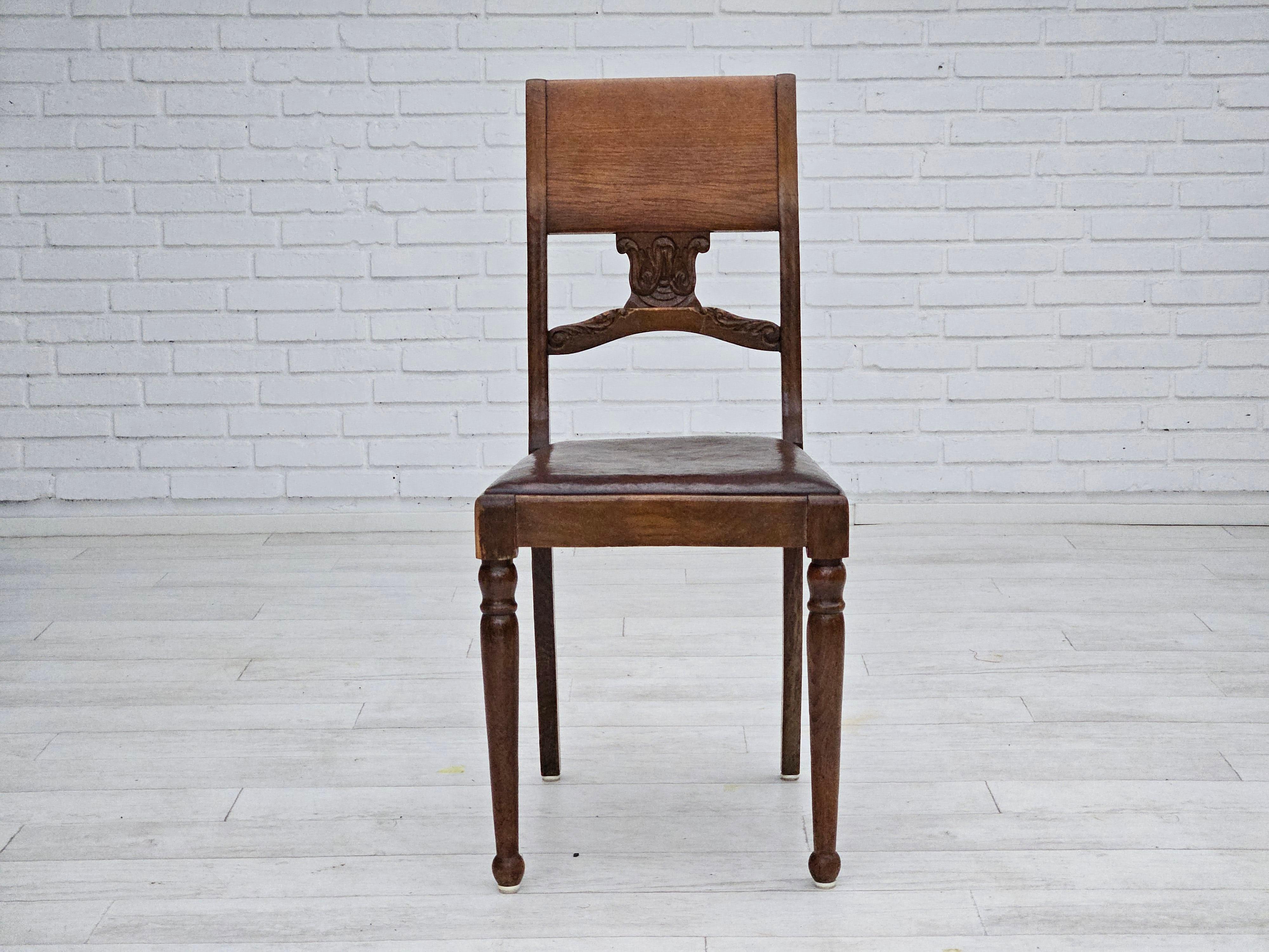 1930, ensemble de 6 chaises scandinaves, bon état d'origine. en vente 4