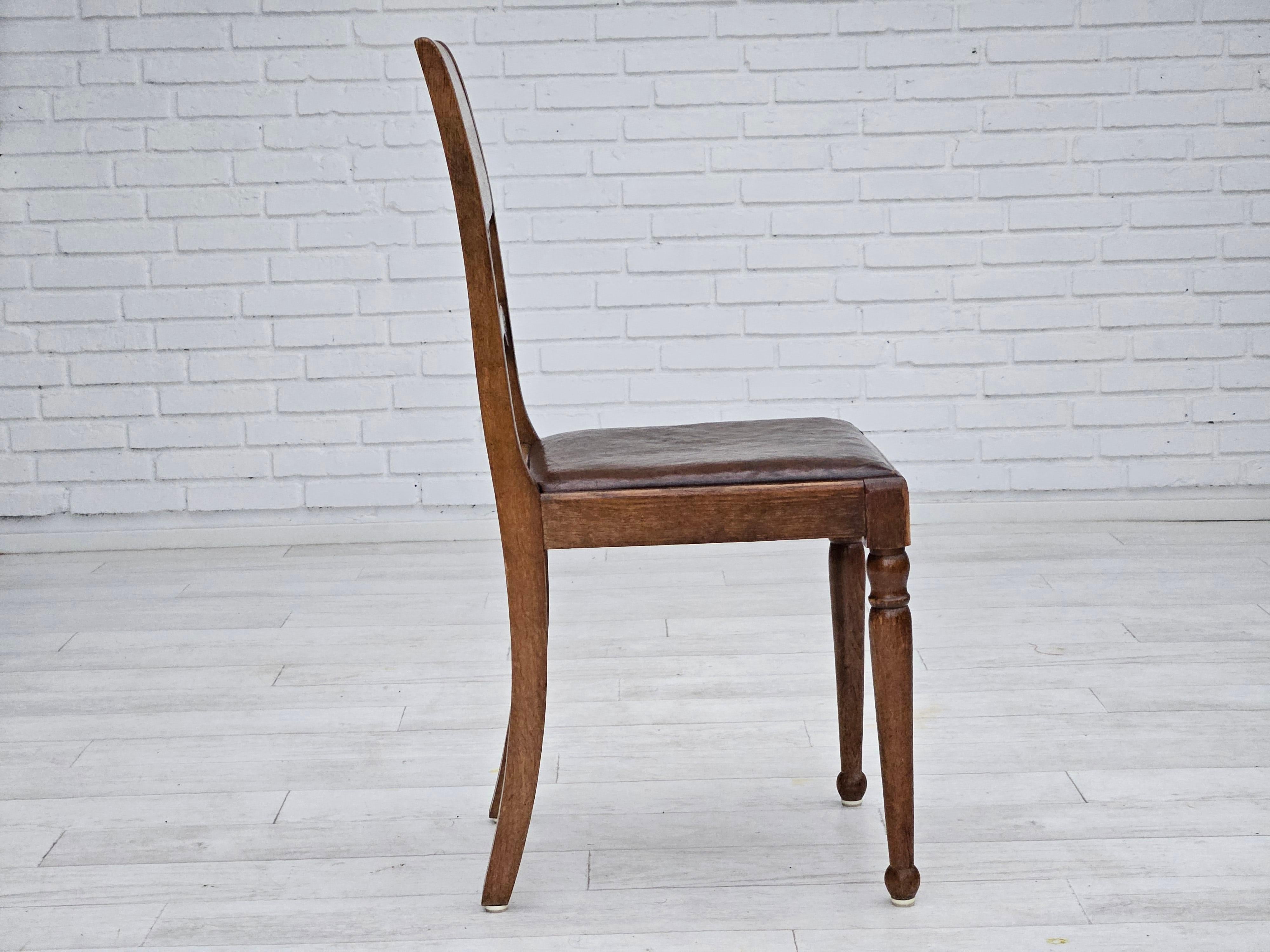 1930, ensemble de 6 chaises scandinaves, bon état d'origine. en vente 2