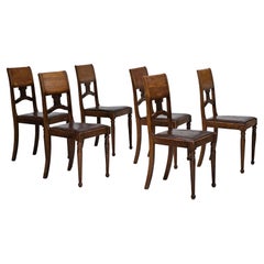 1930s, set of 6 scandinavian chairs, original good condition.