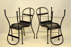 1930s Set of Four Polished Metal Chairs