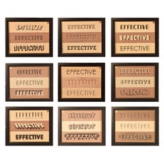 1930s Set of Nine Framed American Typography Pages