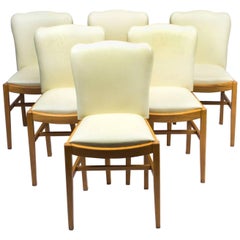 1930s Set of Six Art Deco Bird's-Eye Maple Dining Chairs