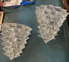 1930s Set of Two Barovier Rostrato Murano Glass Wall Sconces