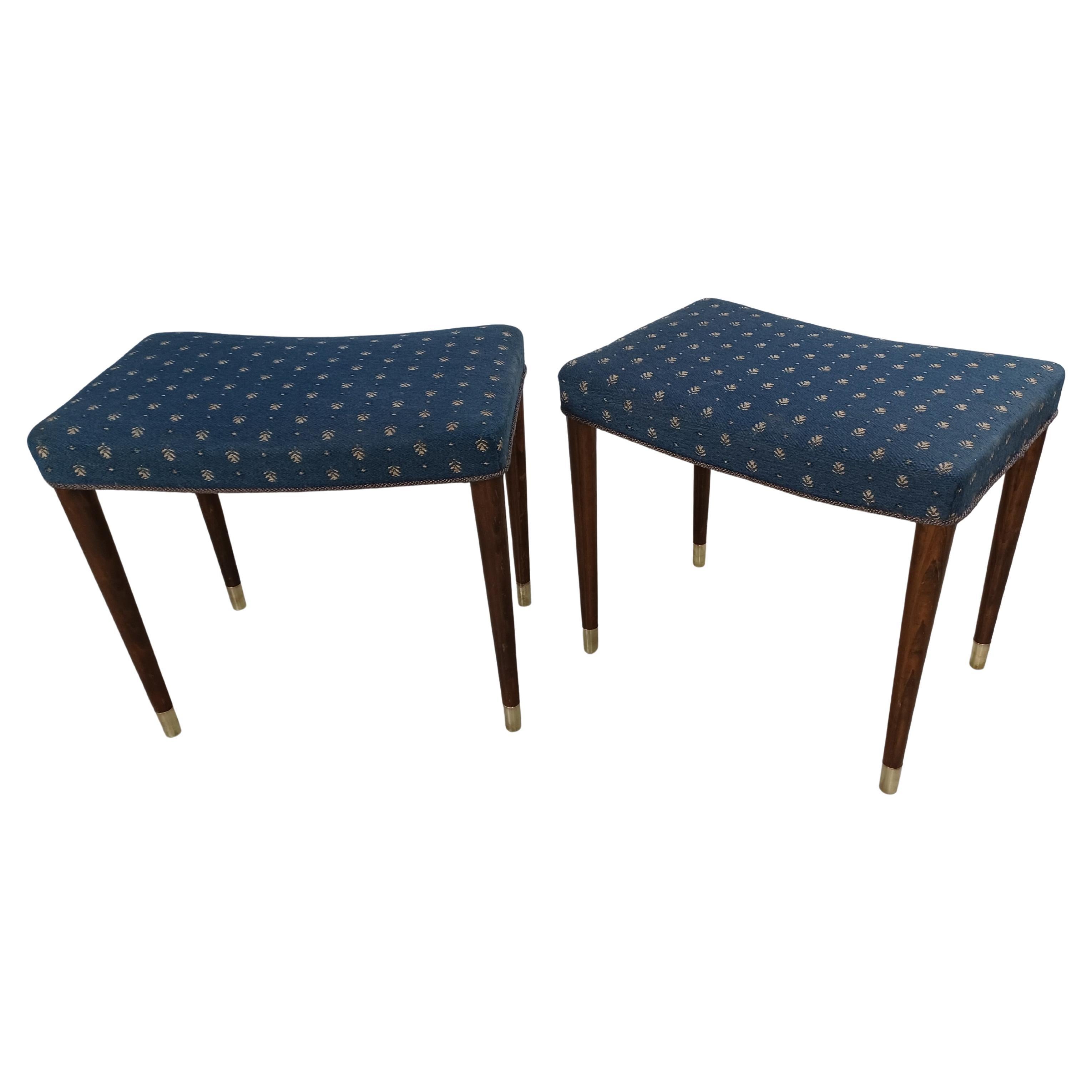 Set di due sgabelli Art Deco danesi Robert Rasmussen del 1930 completamente restaurati