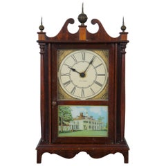 Vintage 1930s Seth Thomas Kingsbury Pillar Scroll Electric Mantel Clock Reverse Painted