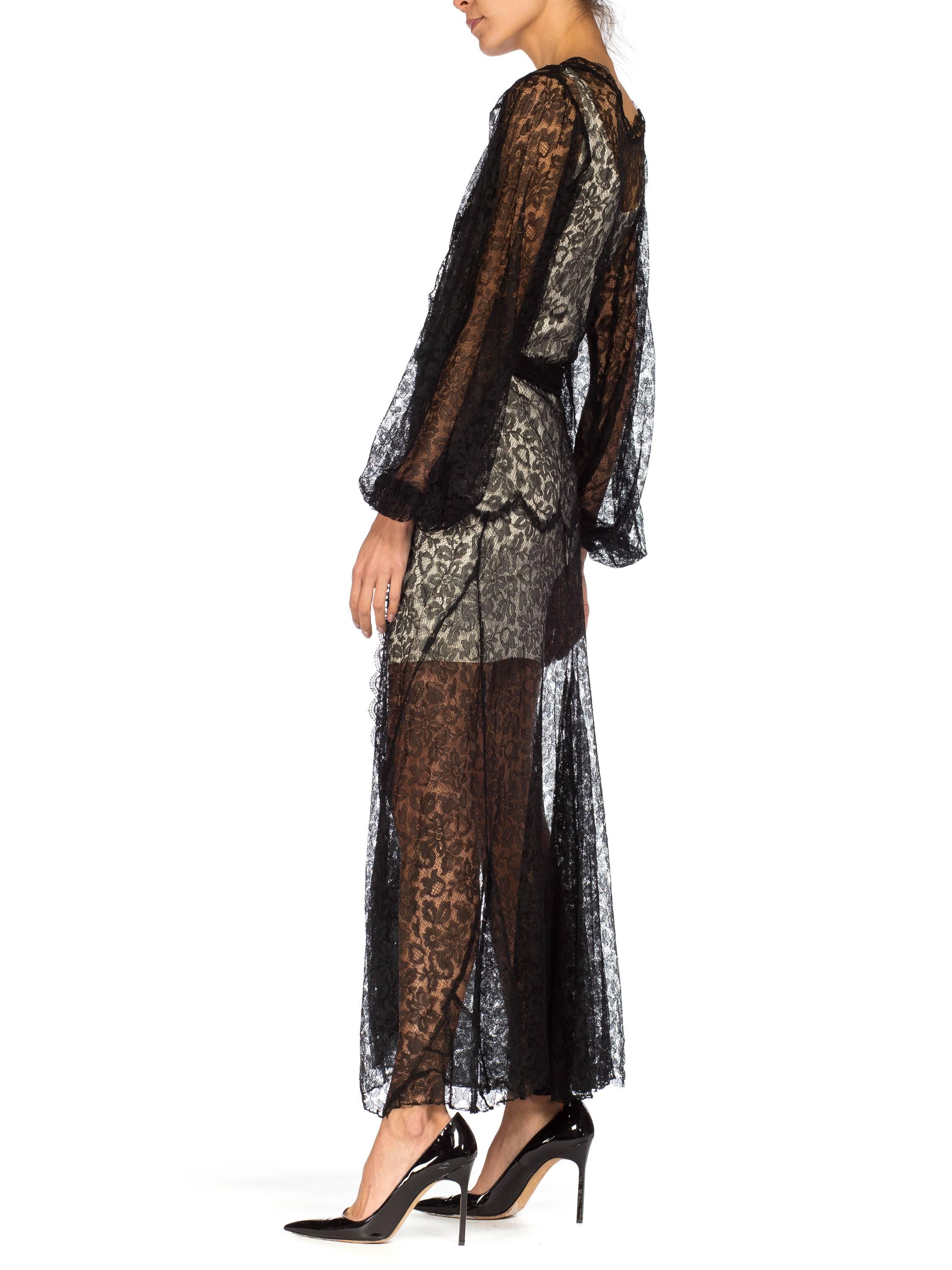 lace sleeve robe