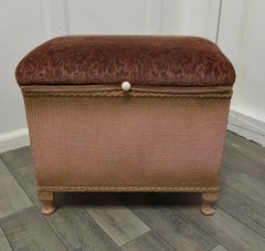 1930s Shell Pink Pressed Loom Art Deco Ottoman Window Seat