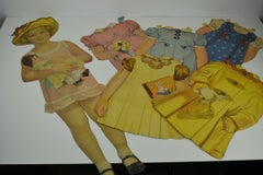 1930s Shirley Temple Paper Doll Toy with Different Outfits