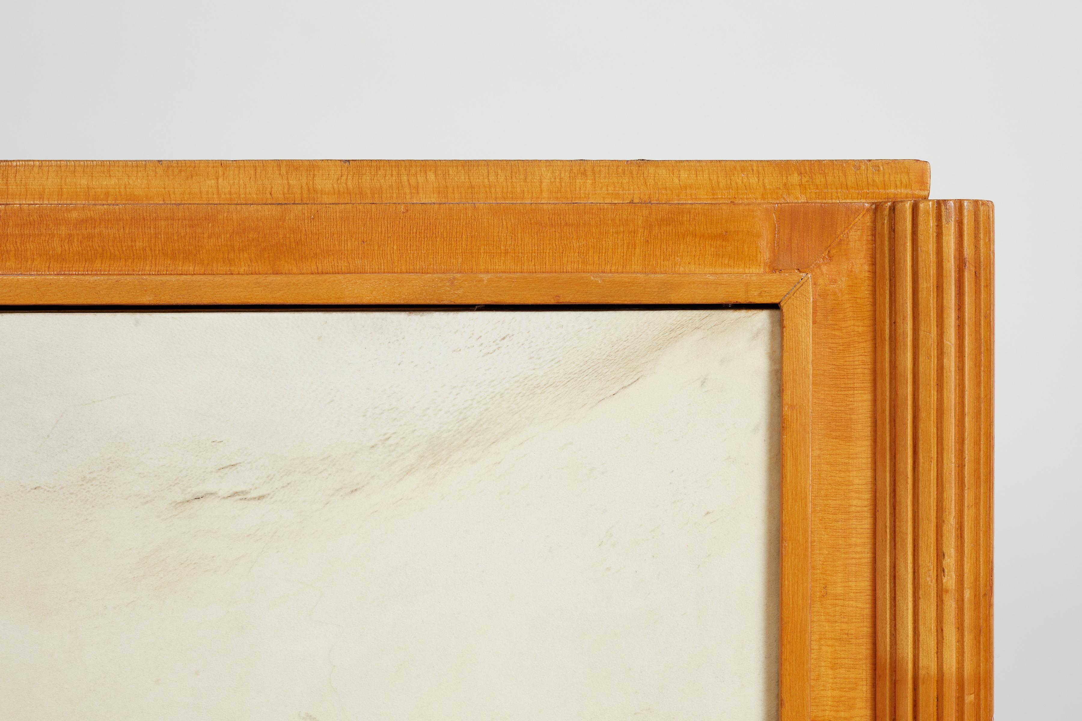 Sycamore 1930s Sideboard with Parchment Attributed to Suzanne Guiguichon