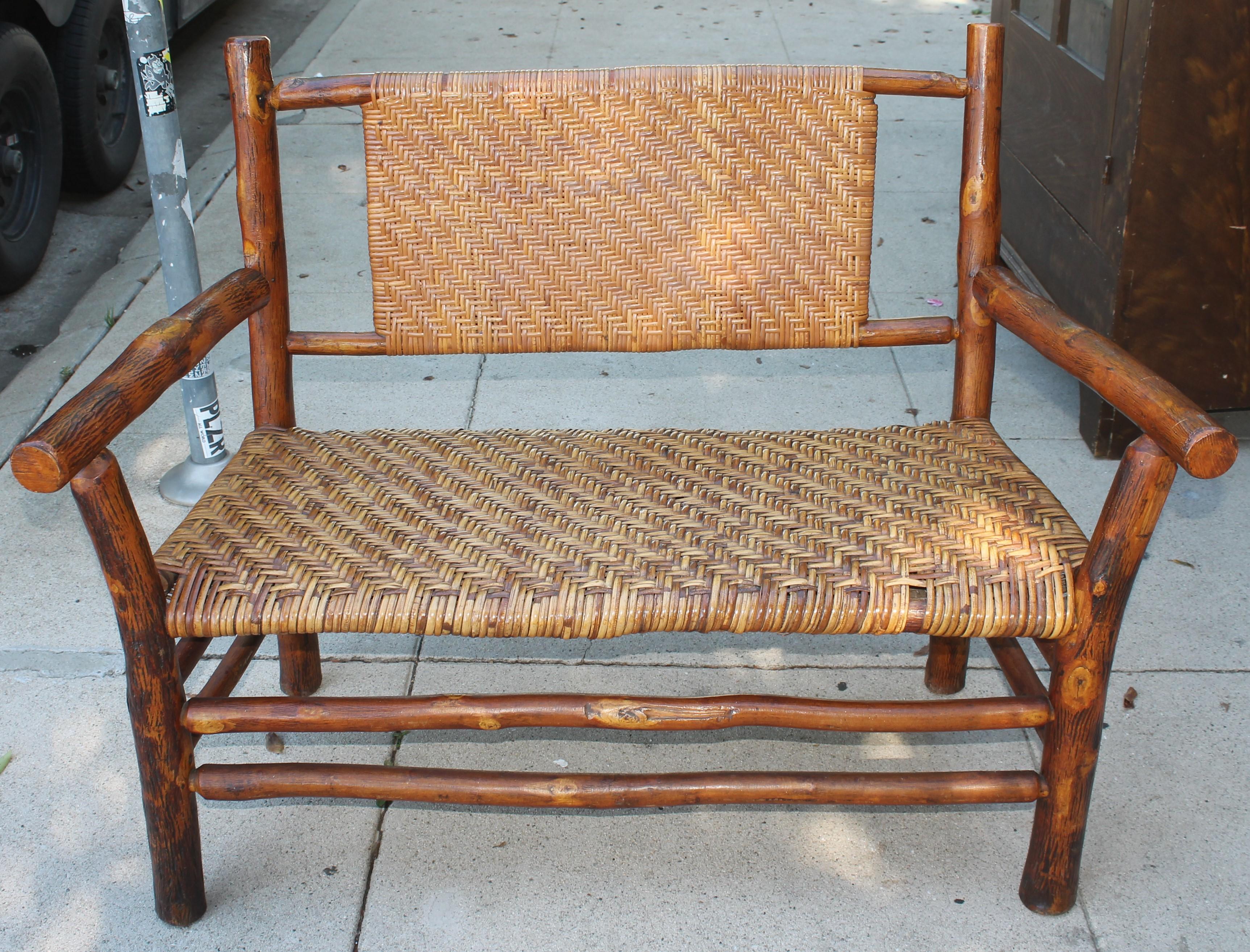 Adirondack 1930s Signed Old Hickory Settee/Bench